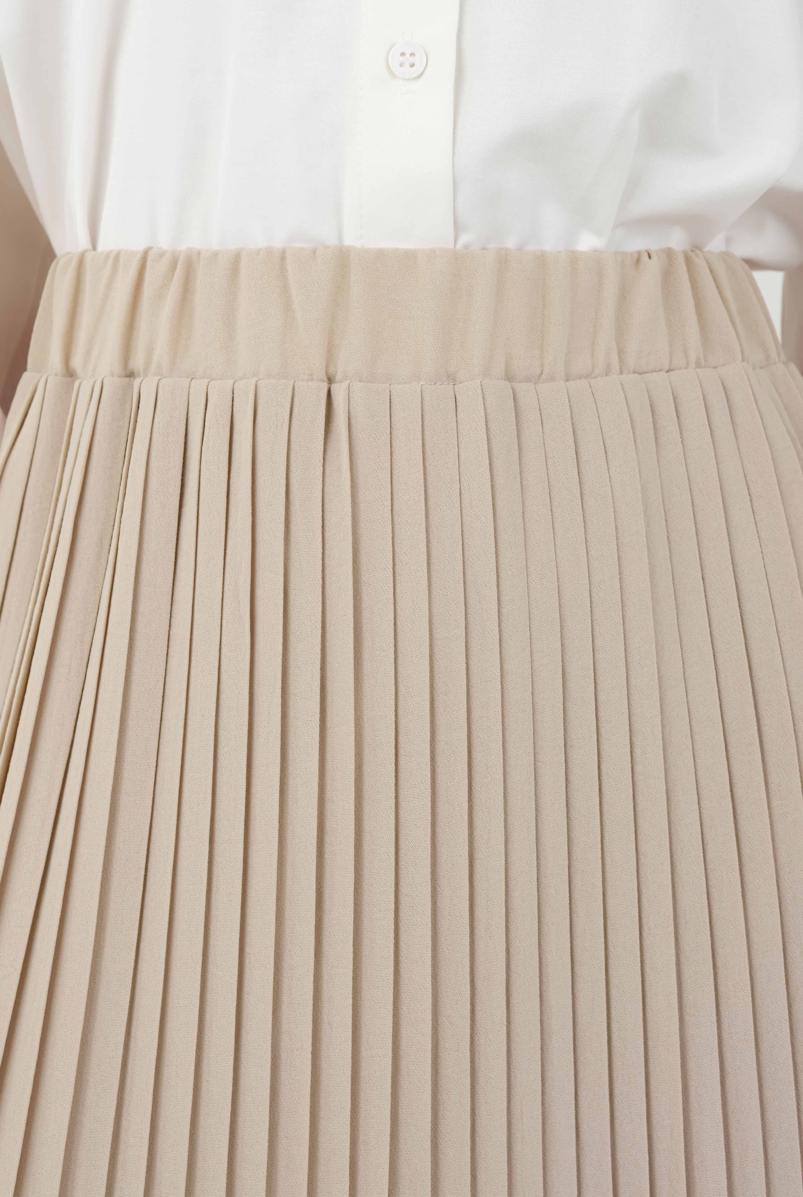Pleated Skirt Sand Beige 