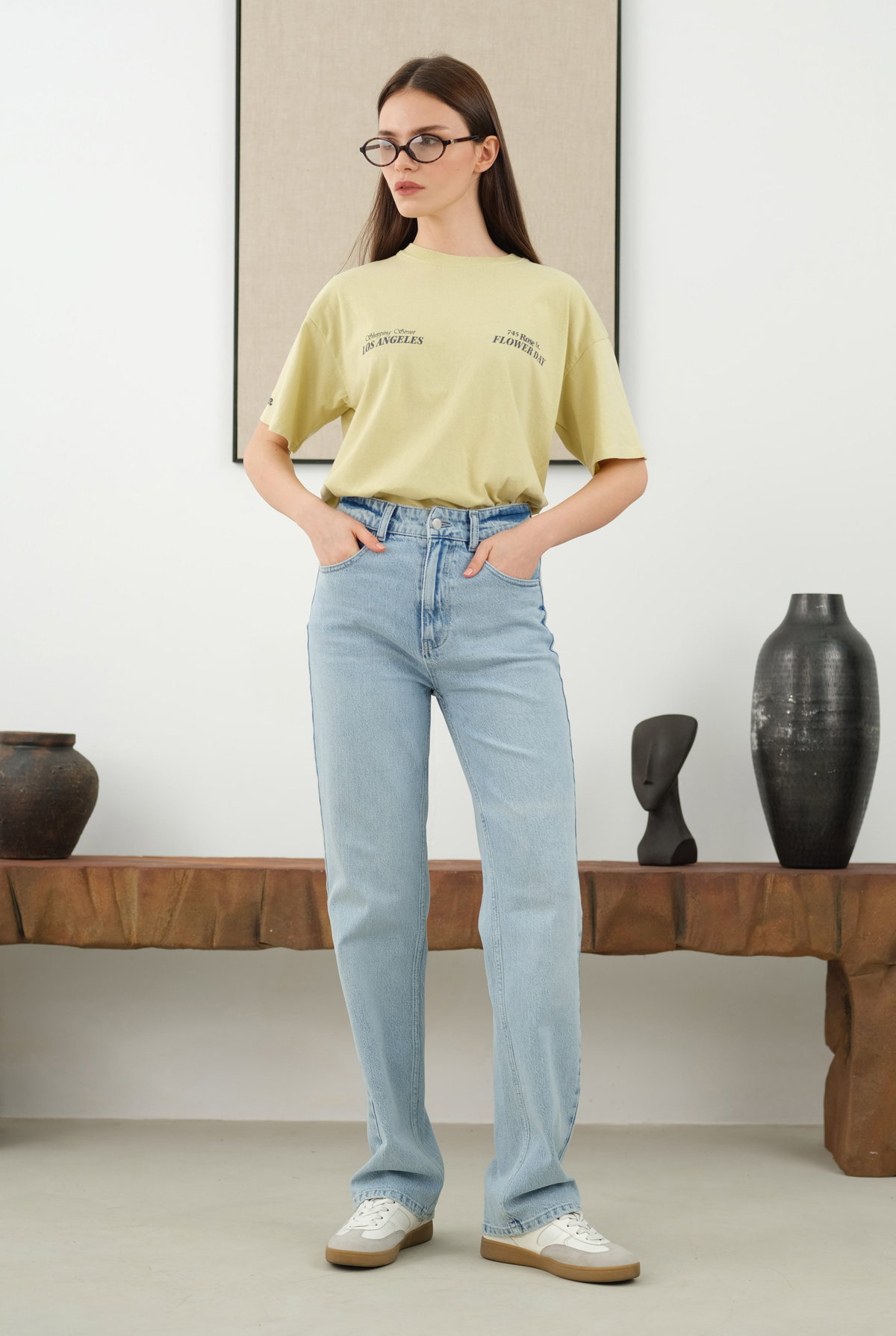 Straight Fit Jean Buz Mavi - HE-QA