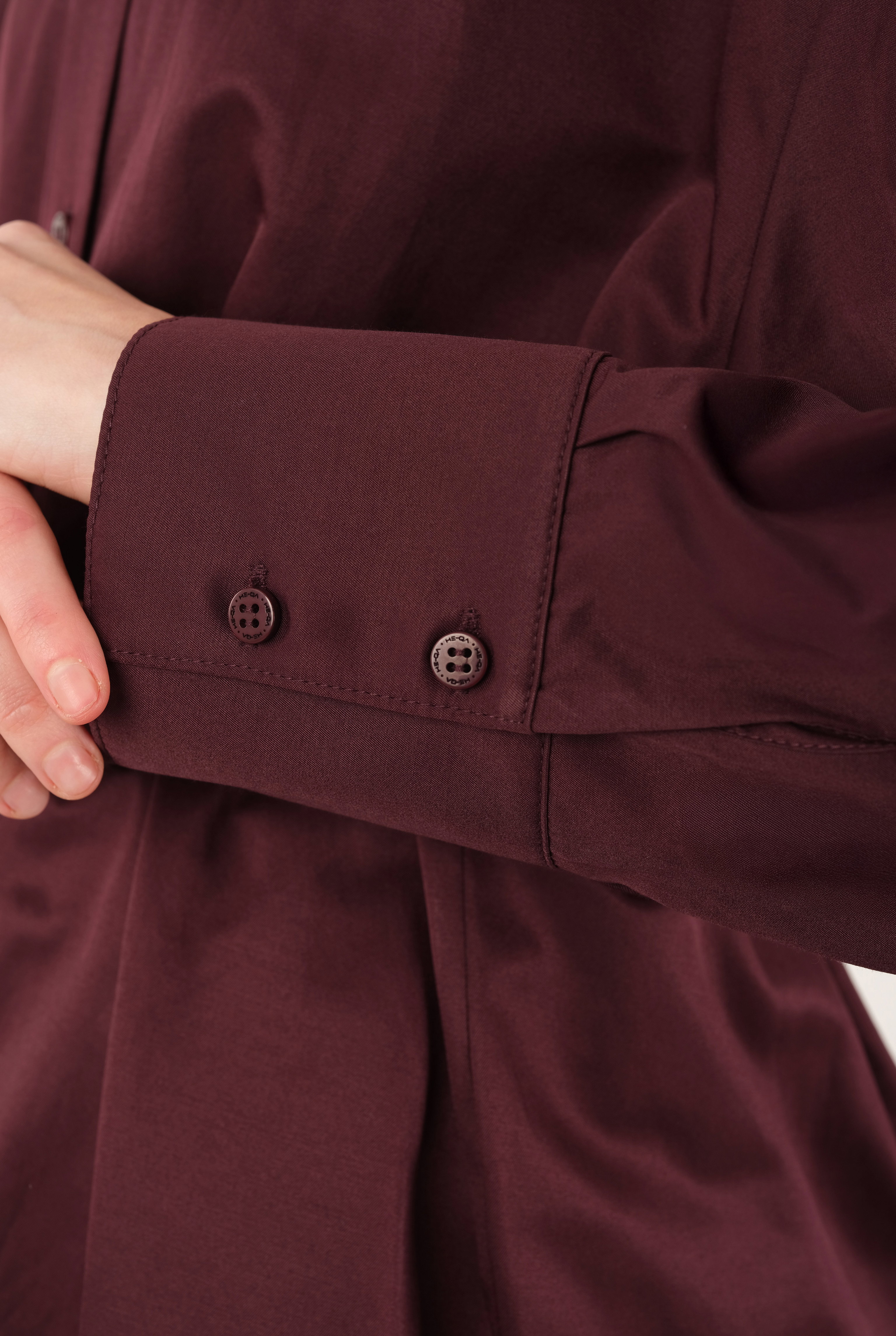 Poplin Shirt Short Bordeaux - 5