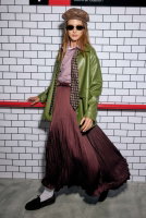 Crinkled Pleated Skirt Bordeaux 