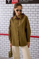 Shirt With Double Welt Pockets Oil Green 