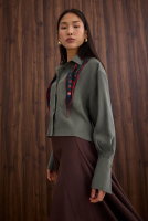 Double Pocket Detailed Short Shirt Jungle Green 