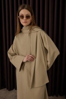 Scarf Collar Shirt Dark Beige 