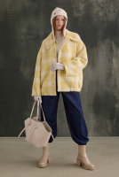 Plaid Bomber Jacket Soft Yellow 