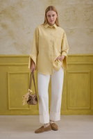 Striped Wide Cuff Shirt Yellow 