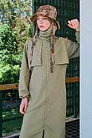 Long Swimwear Set with Windbreaker Detail Light Khaki 