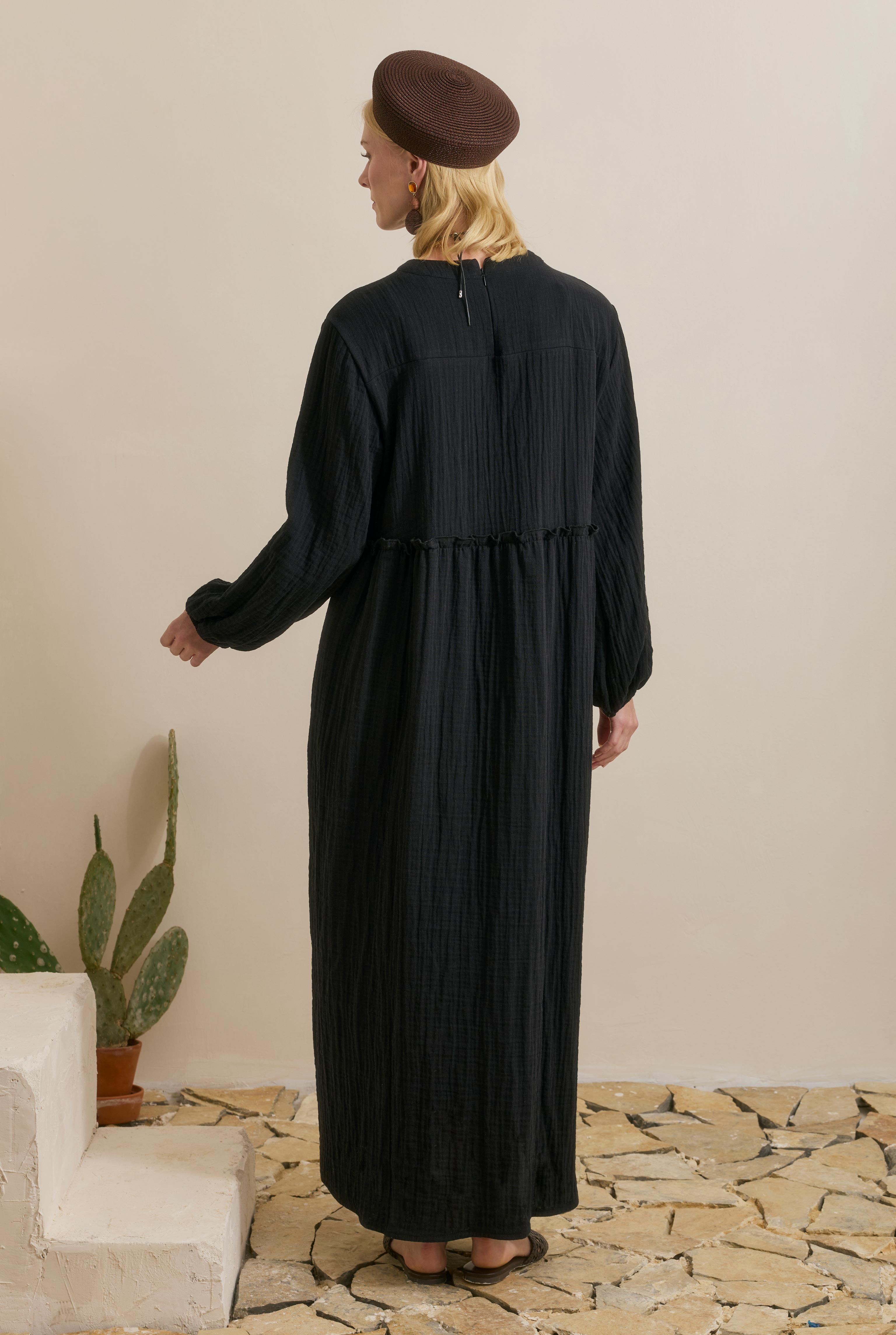 Muslin Dress Black - 4