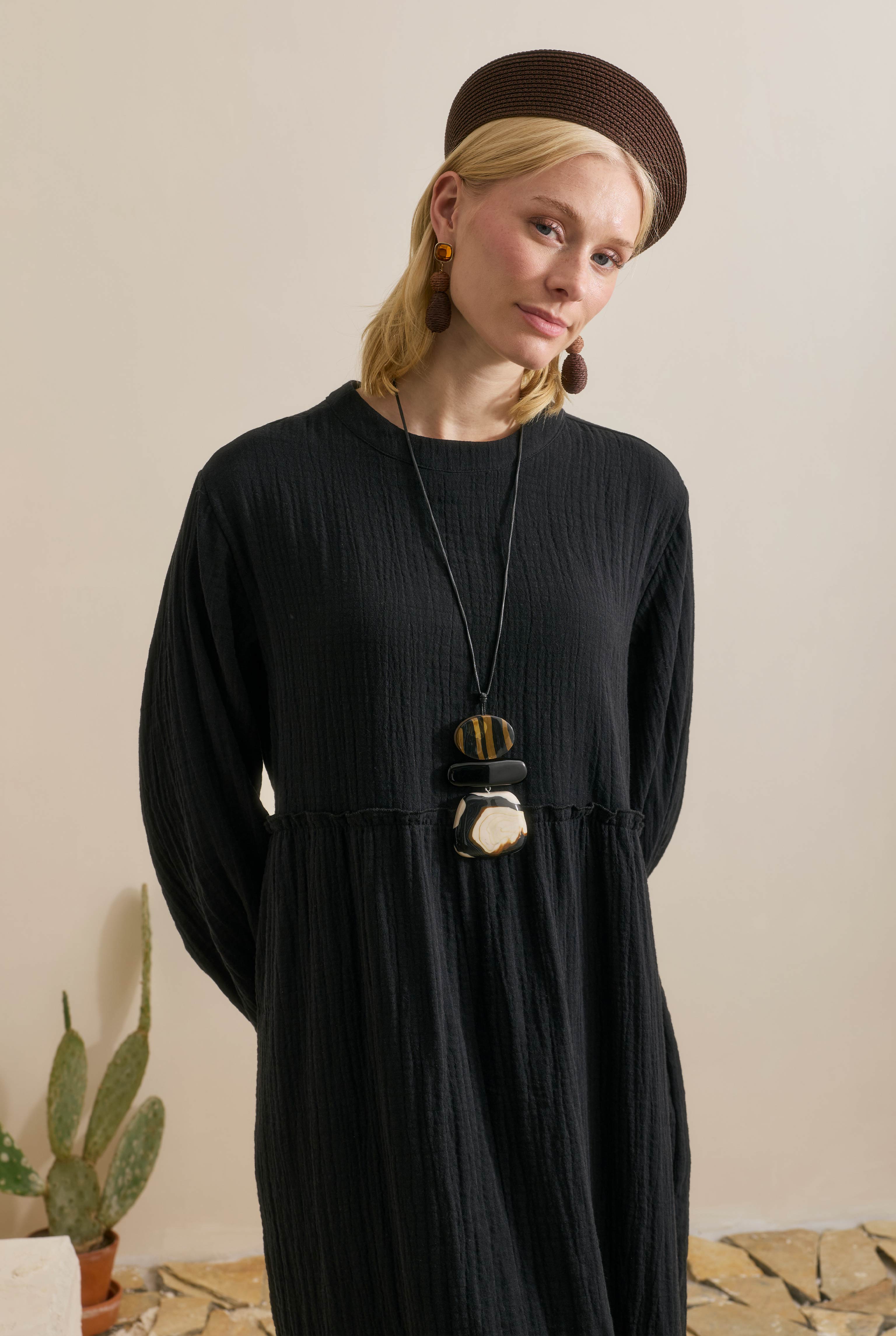 Muslin Dress Black - 3