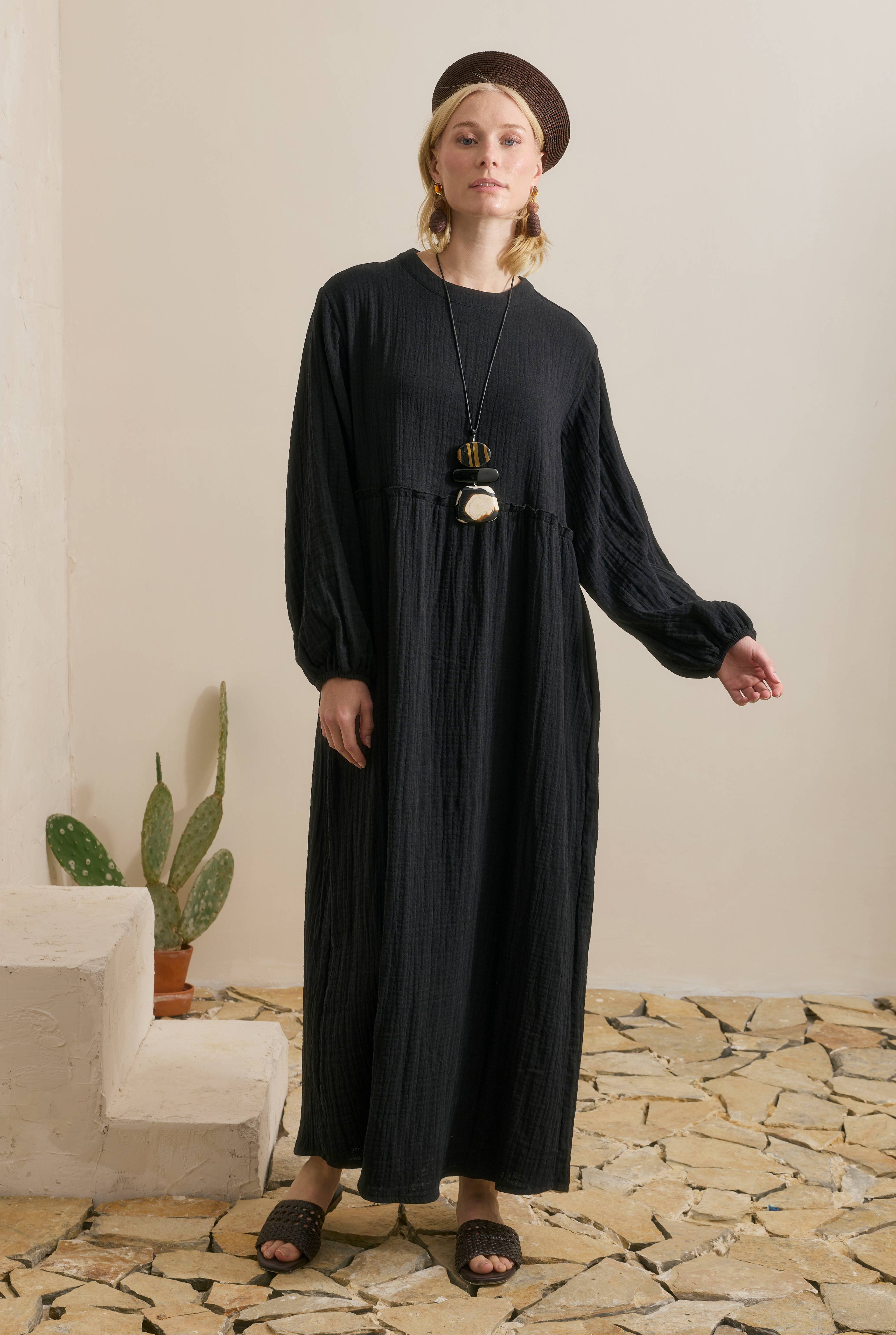 Muslin Dress Black - 2