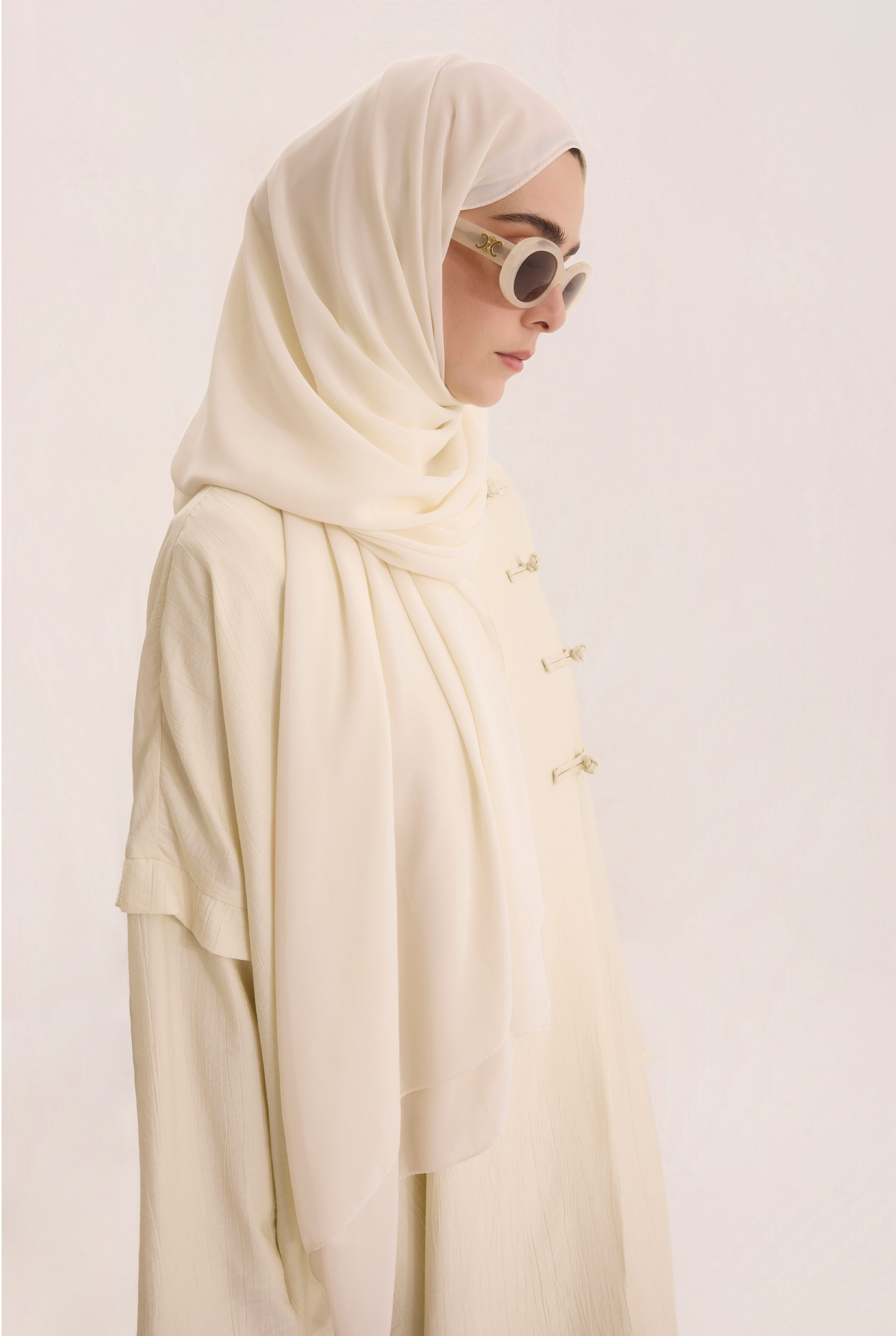 Aller Detailed Abaya Bone - 4
