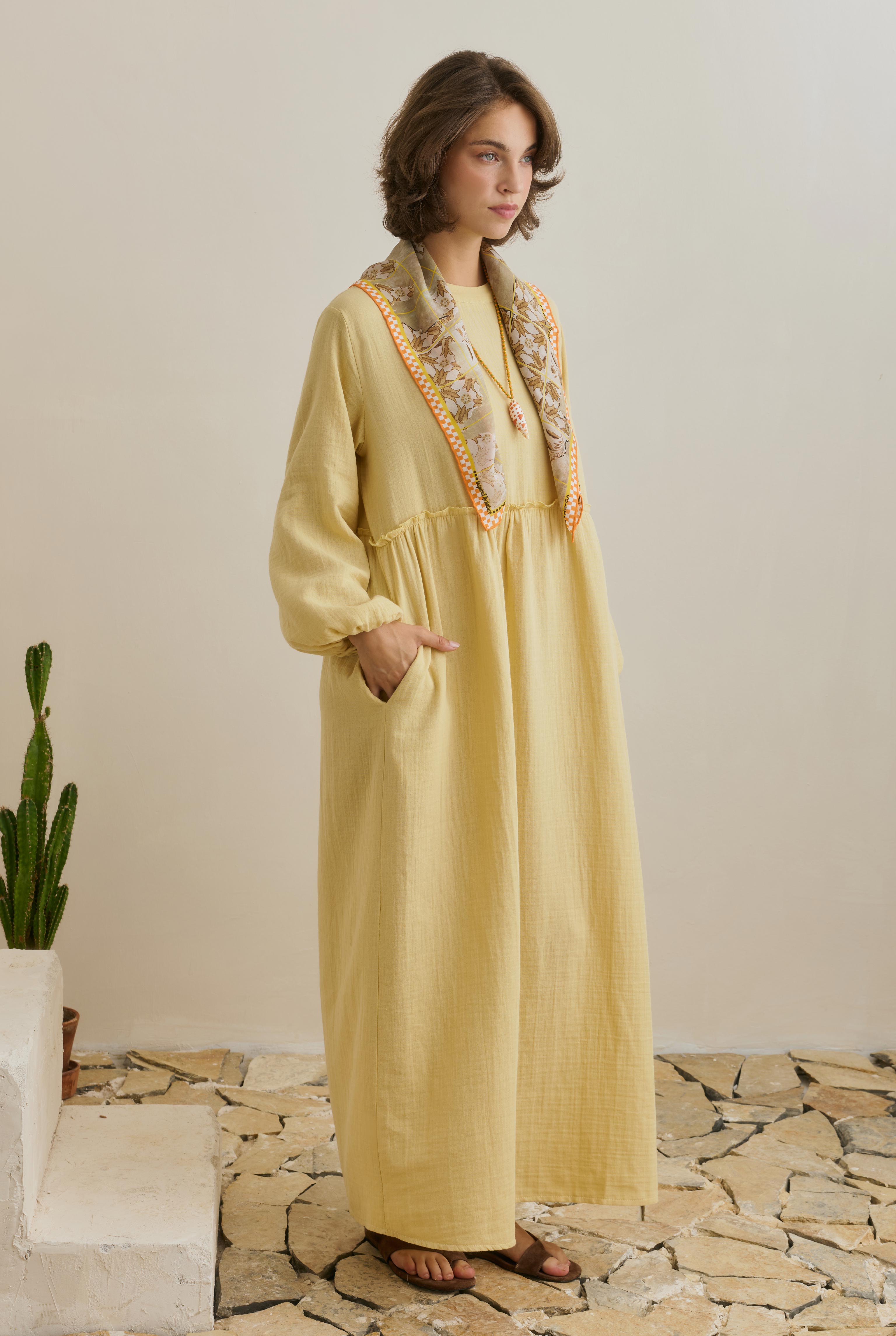 Muslin Dress Soft Yellow - 2