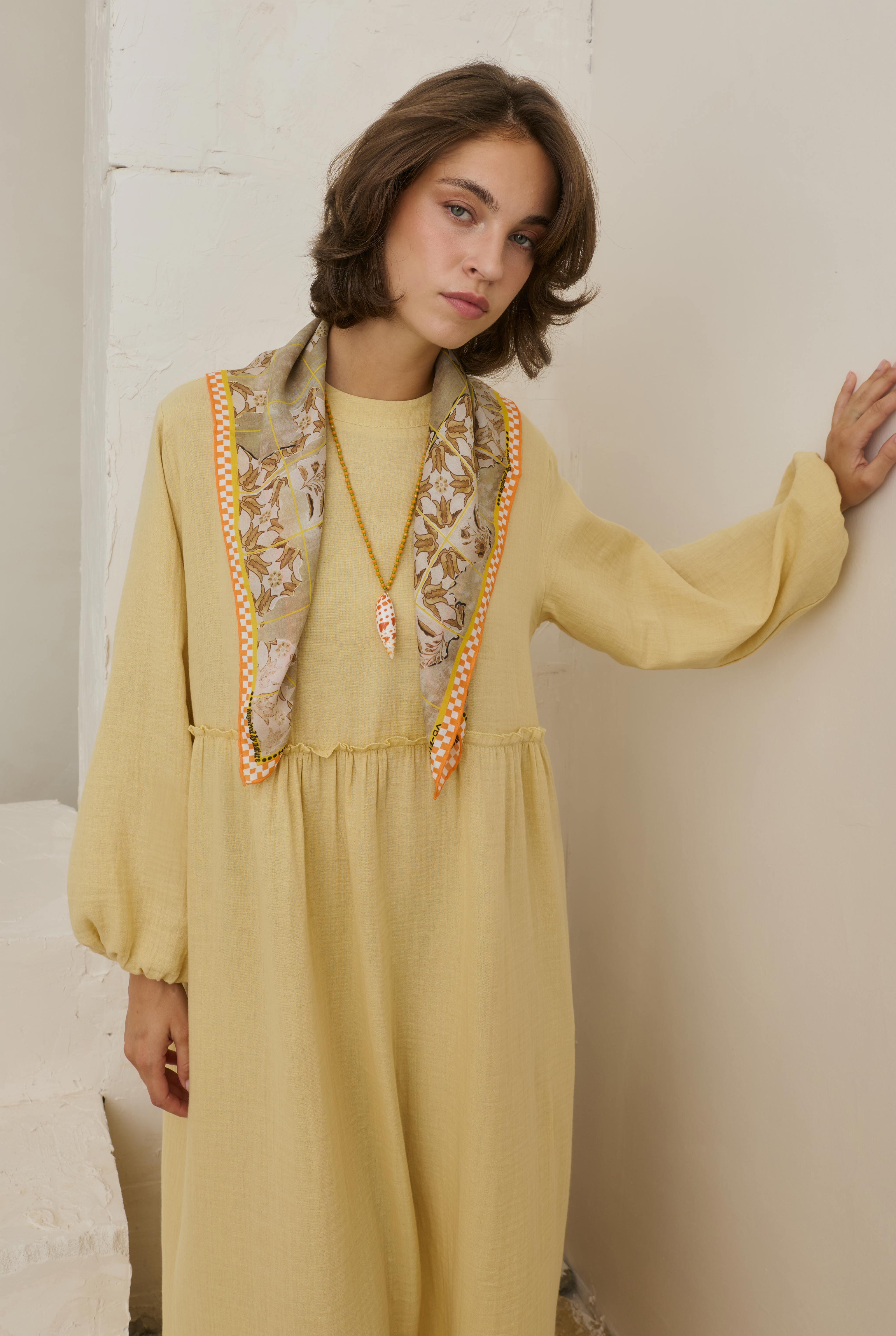 Muslin Dress Soft Yellow - 5