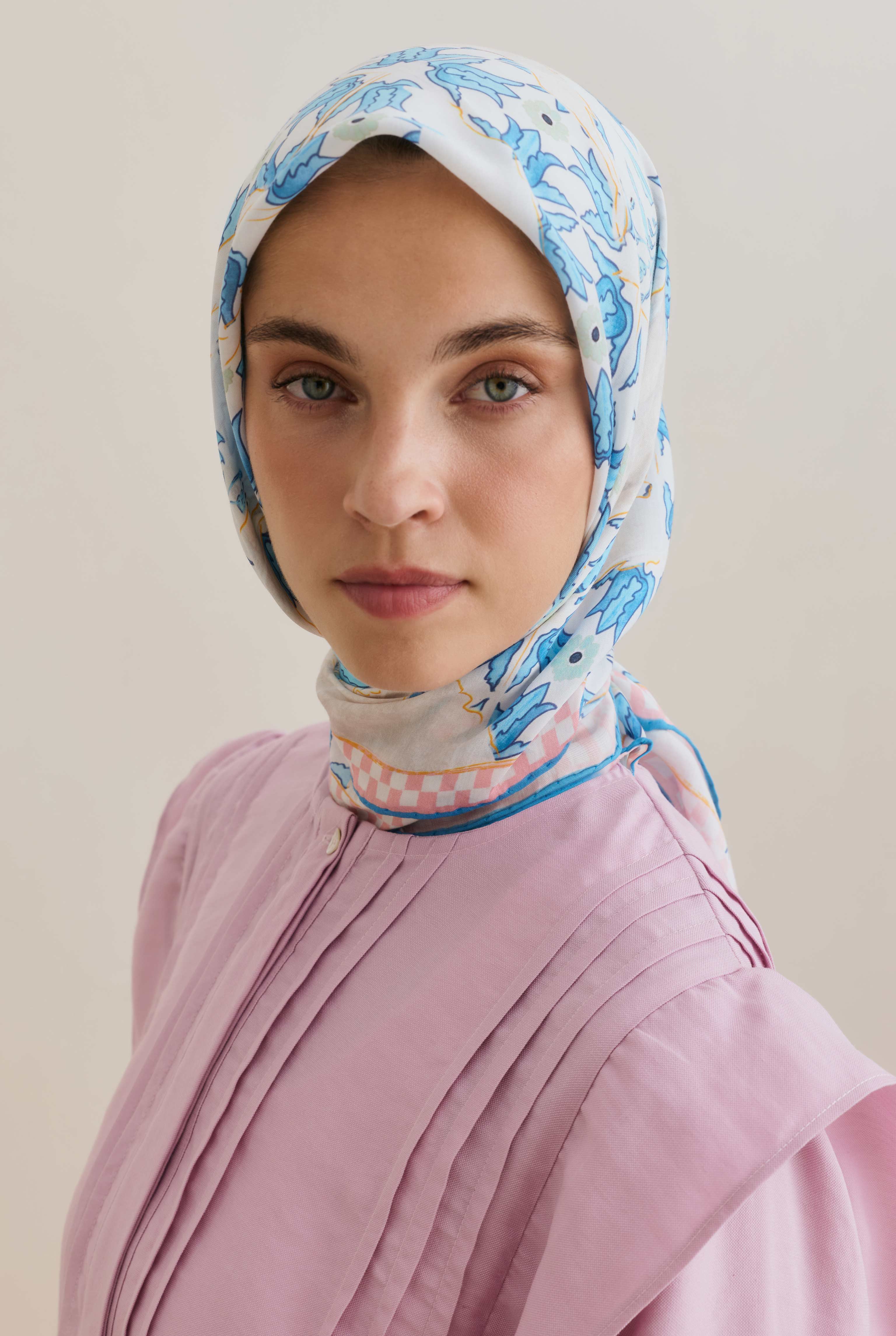 Flor Fragmenta Scarf Light Blue - 3