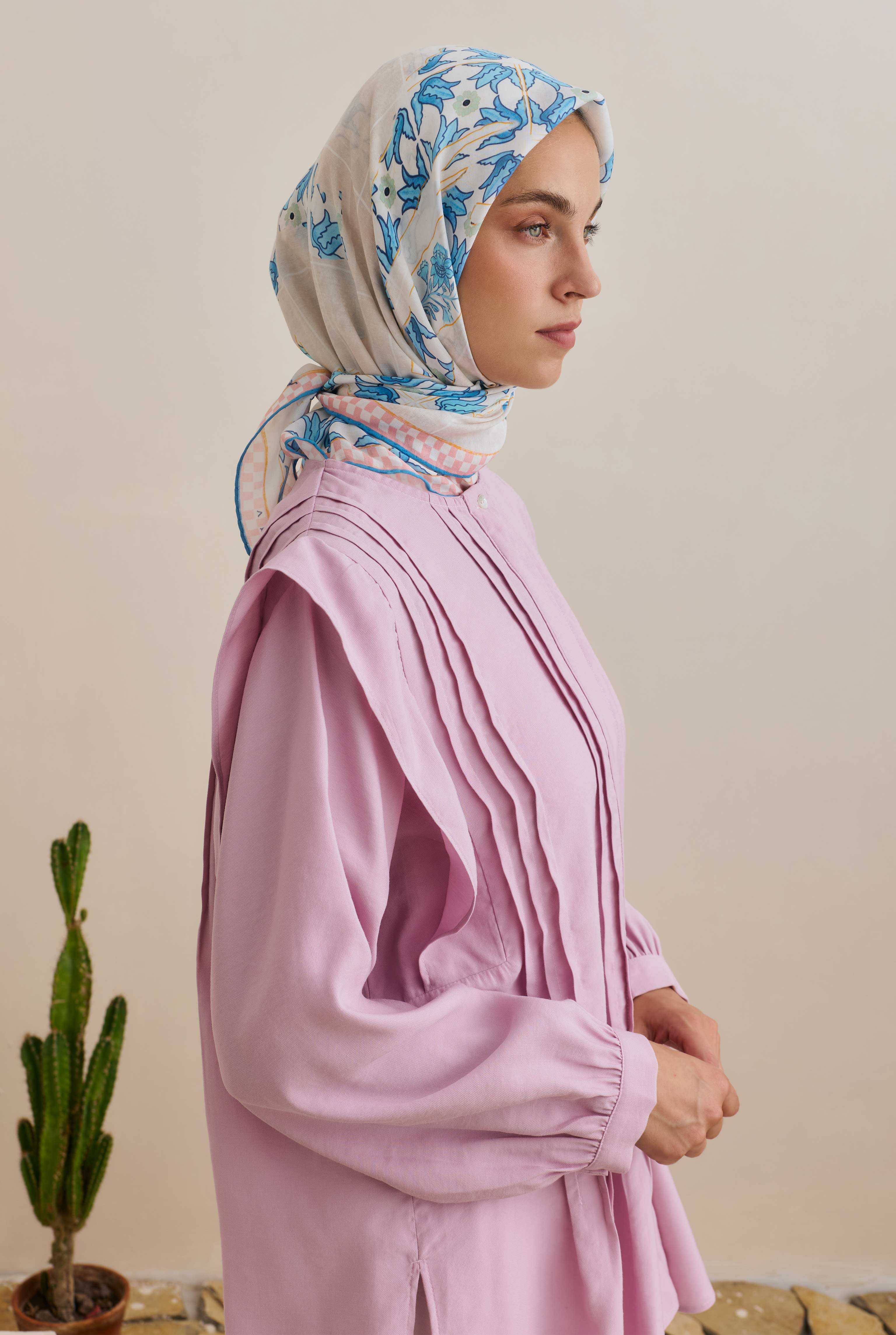 Flor Fragmenta Scarf Light Blue - 1