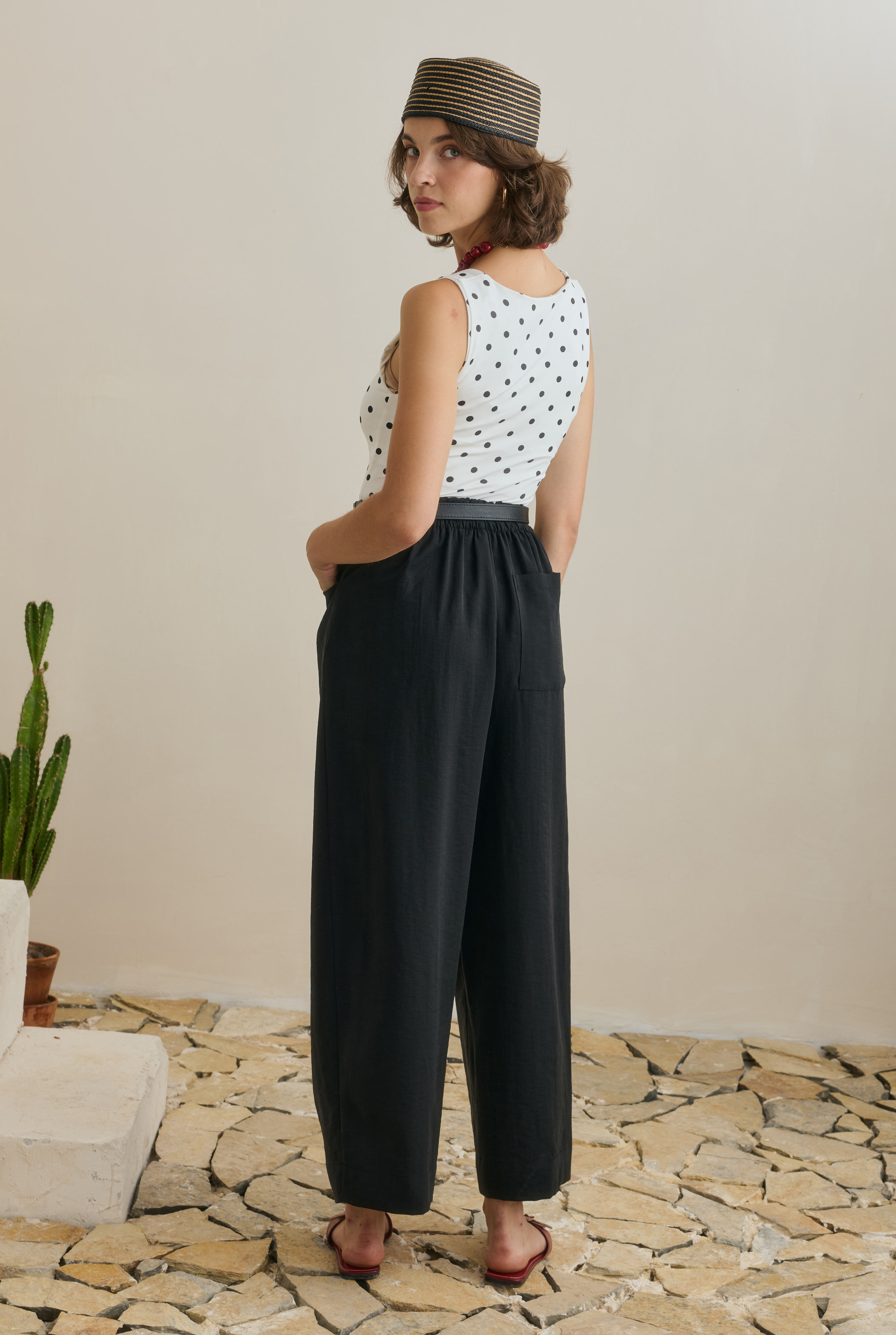 Midi Tensel Pantolon Siyah - 5