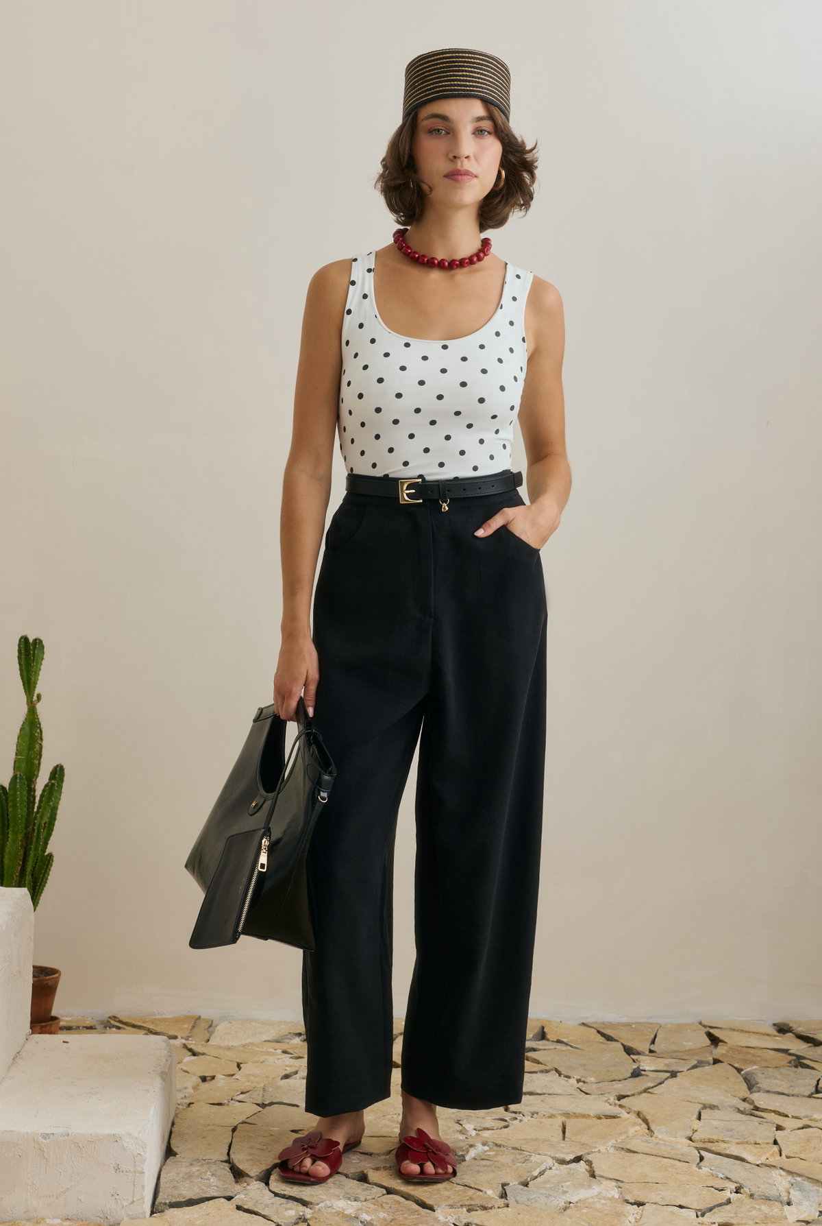 Midi Tensel Pantolon Siyah - HE-QA