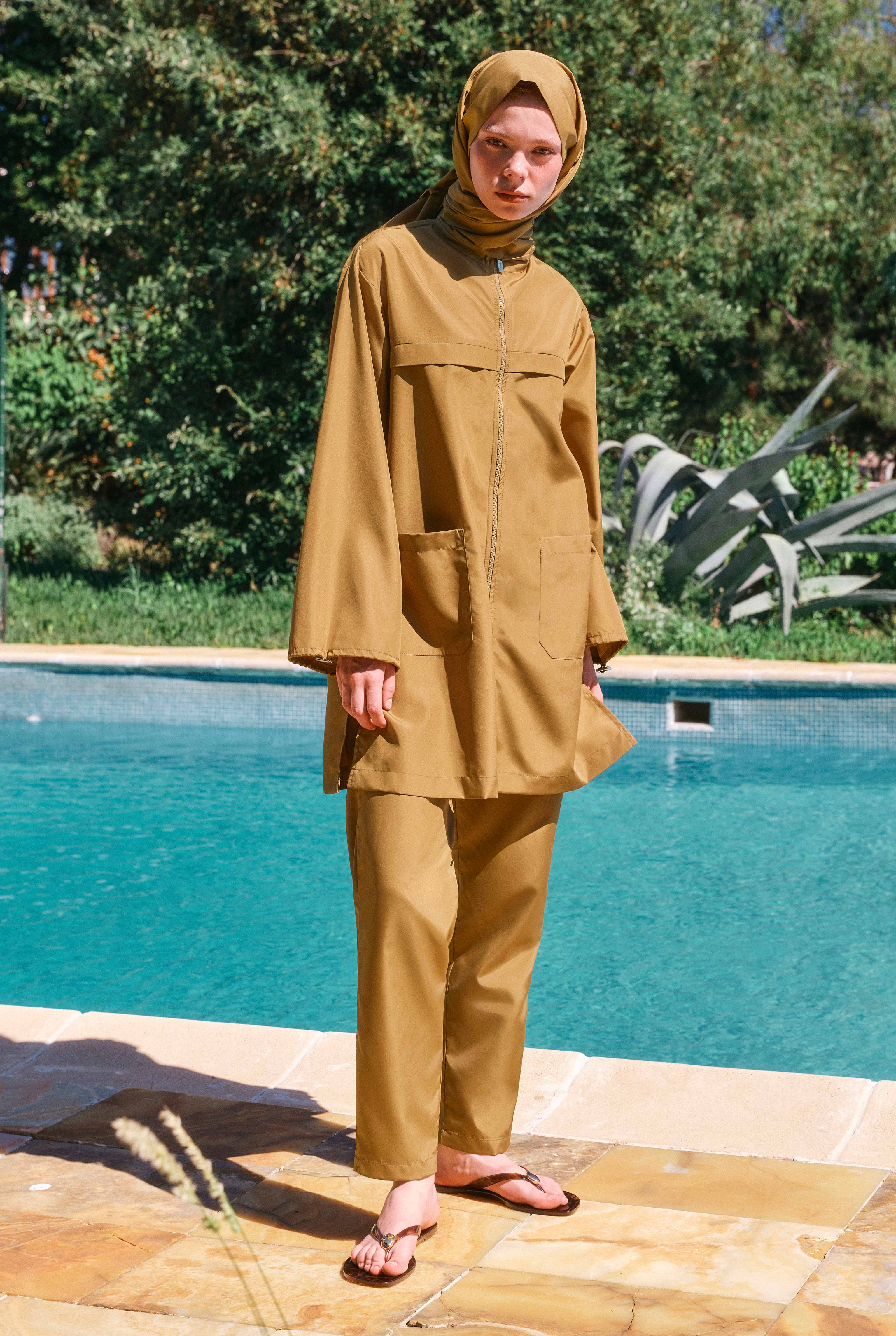 Embellished Swimwear Set Caramel - 3
