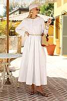 Pleated Dress Ecru 