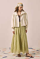 Tie Detail Layered Skirt Sage Green 