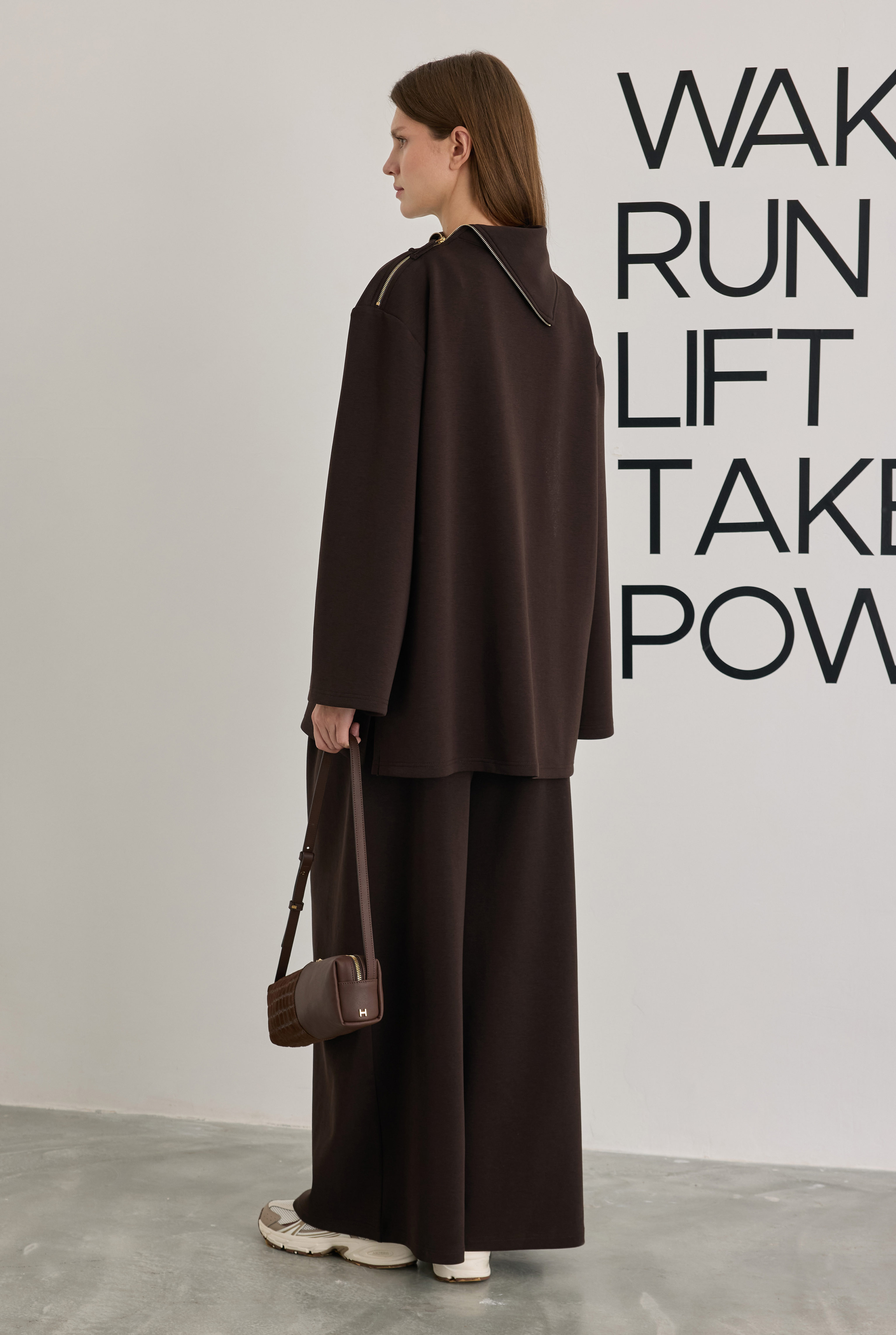 Fermuarlı Pera Modal Sweat Acı Kahve - 4