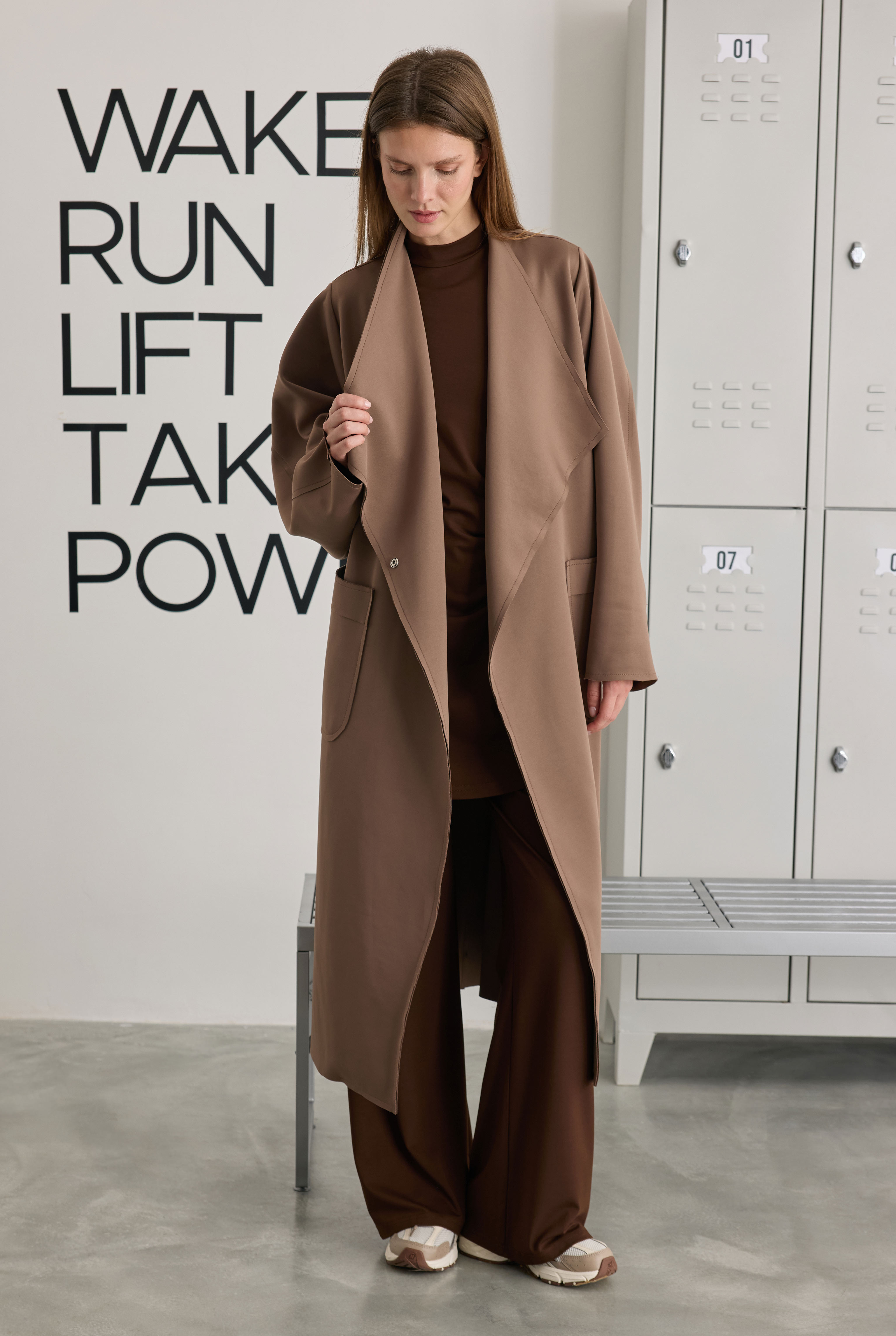 Scuba Long Jacket Dark Mink - 2