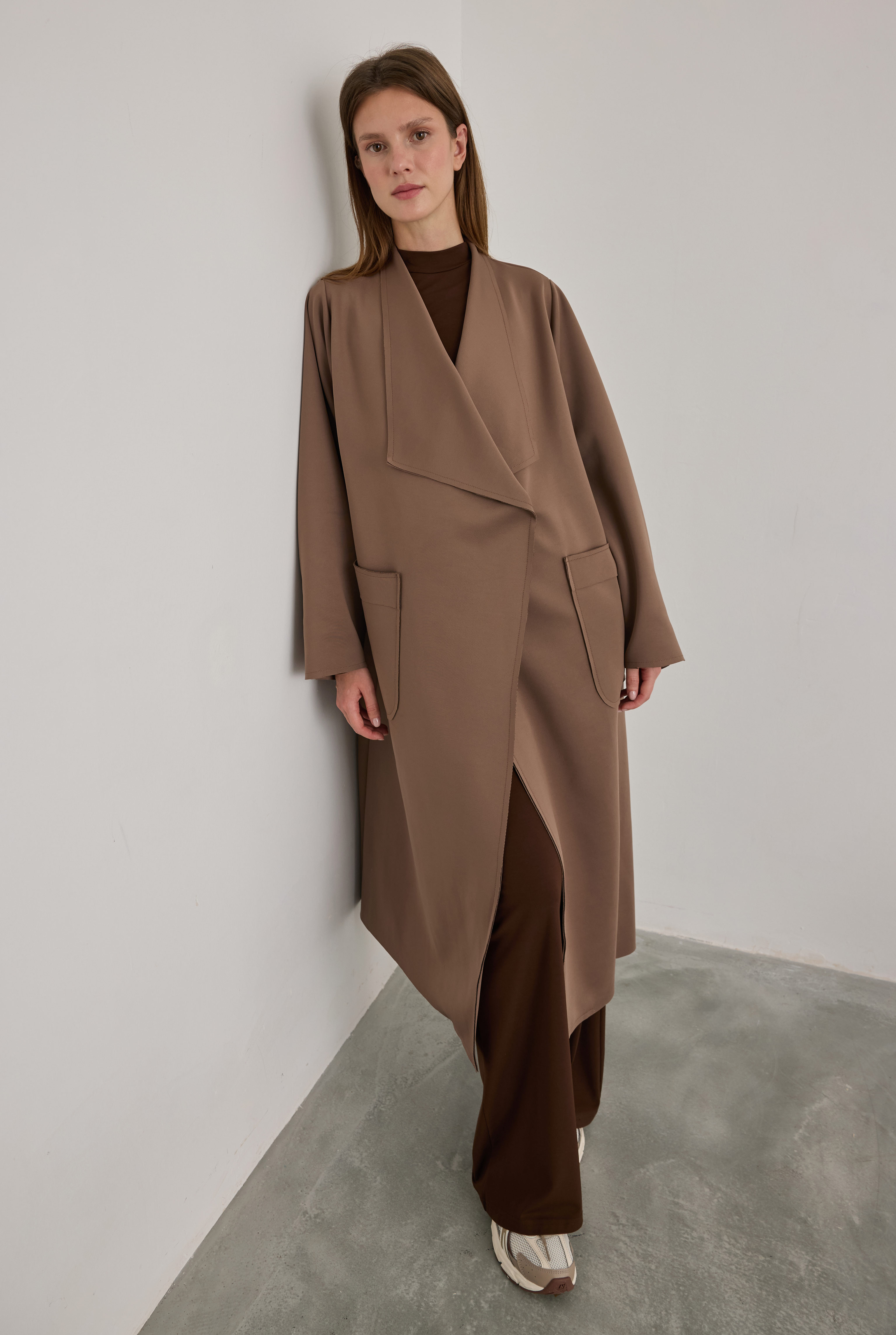 Scuba Long Jacket Dark Mink - 5