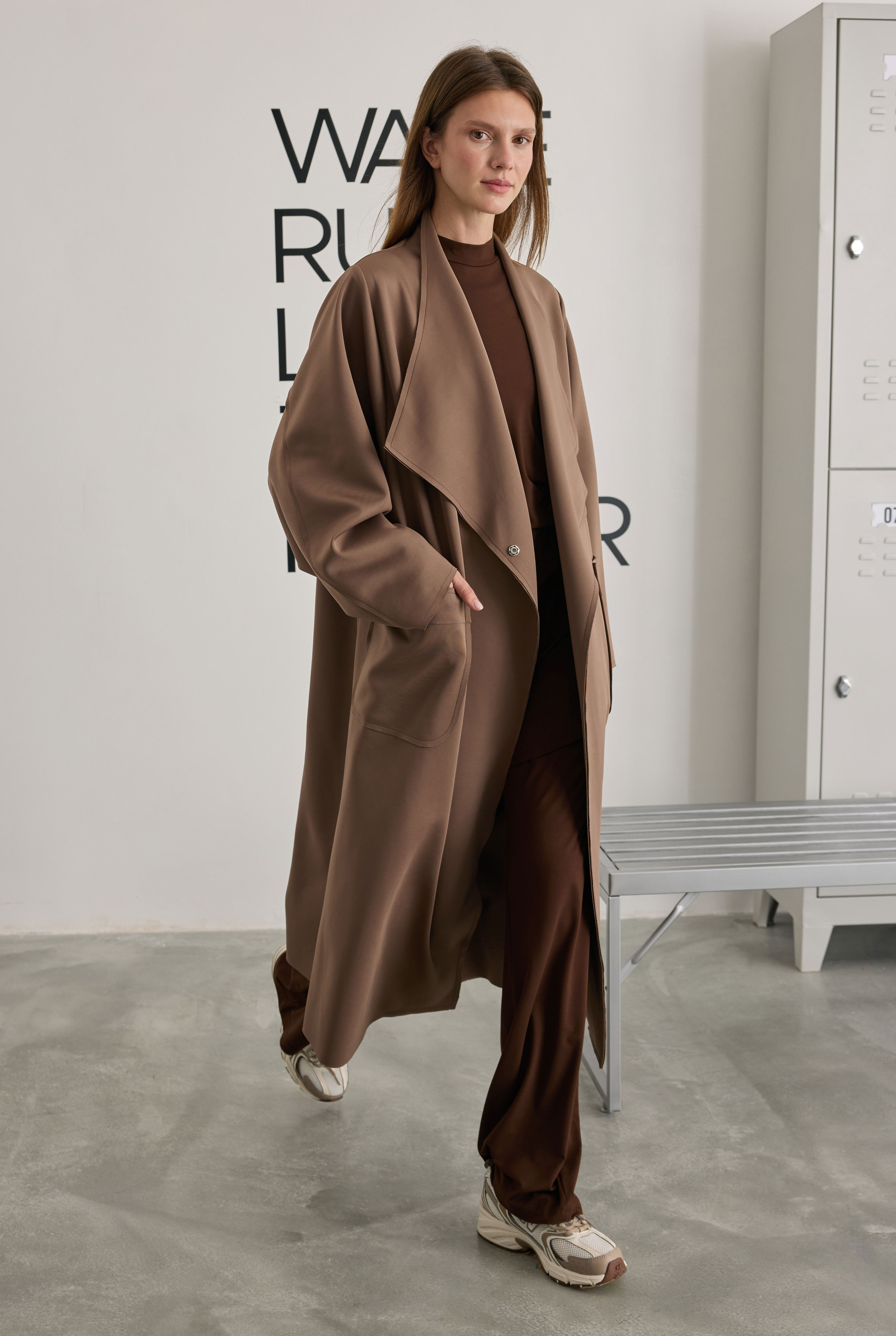 Scuba Long Jacket Dark Mink - 1