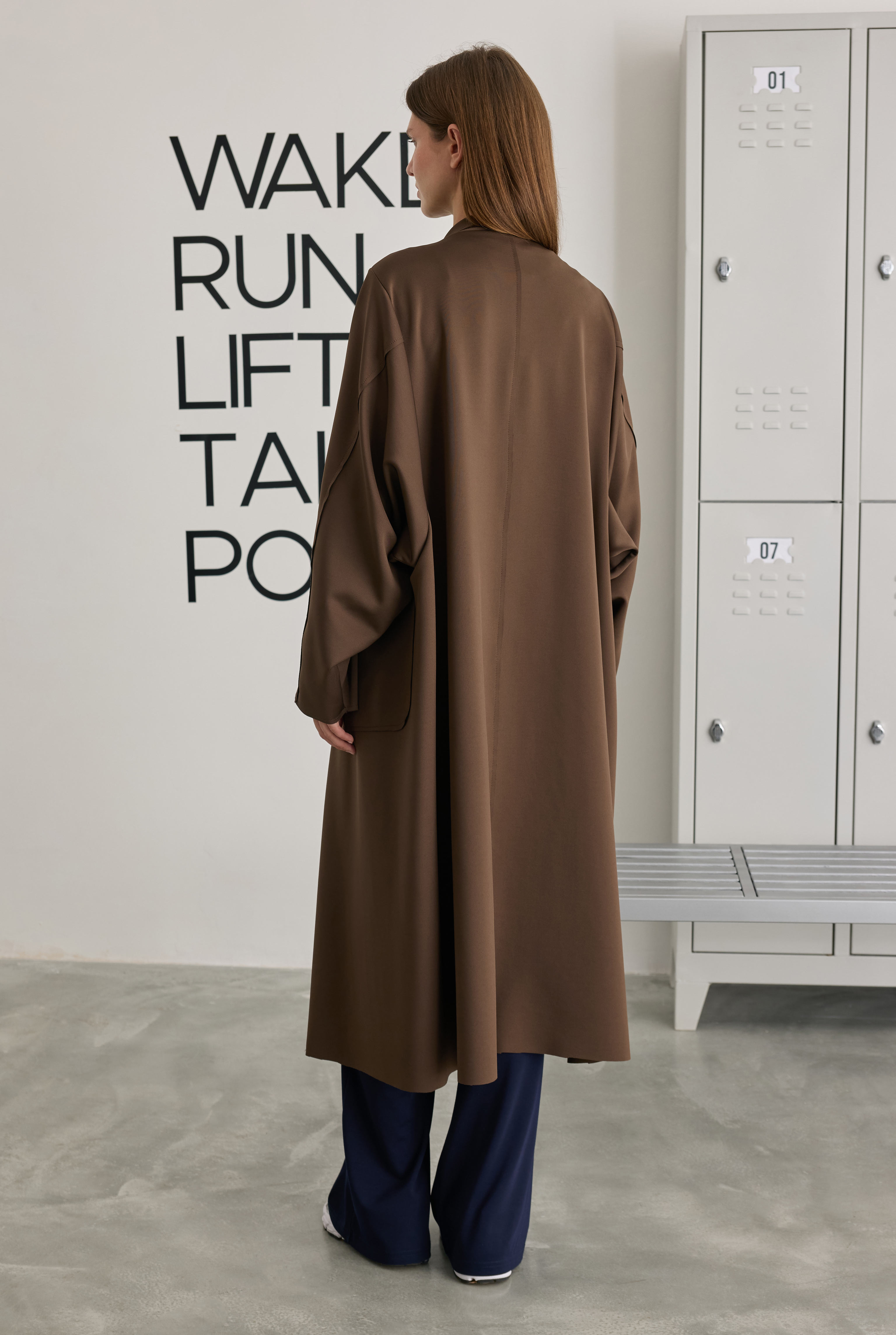 Scuba Long Jacket Dark Brown - 4