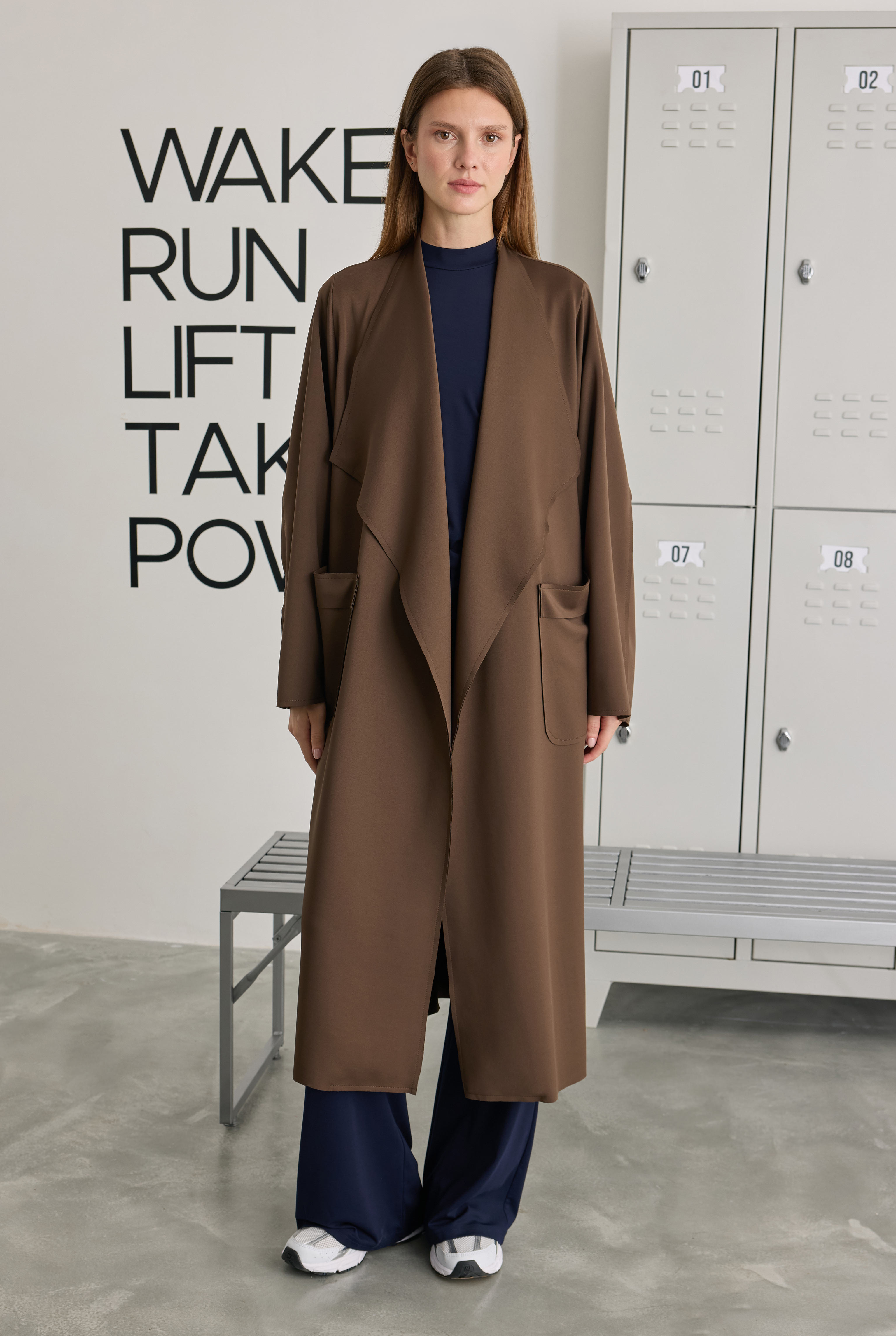 Scuba Long Jacket Dark Brown - 2