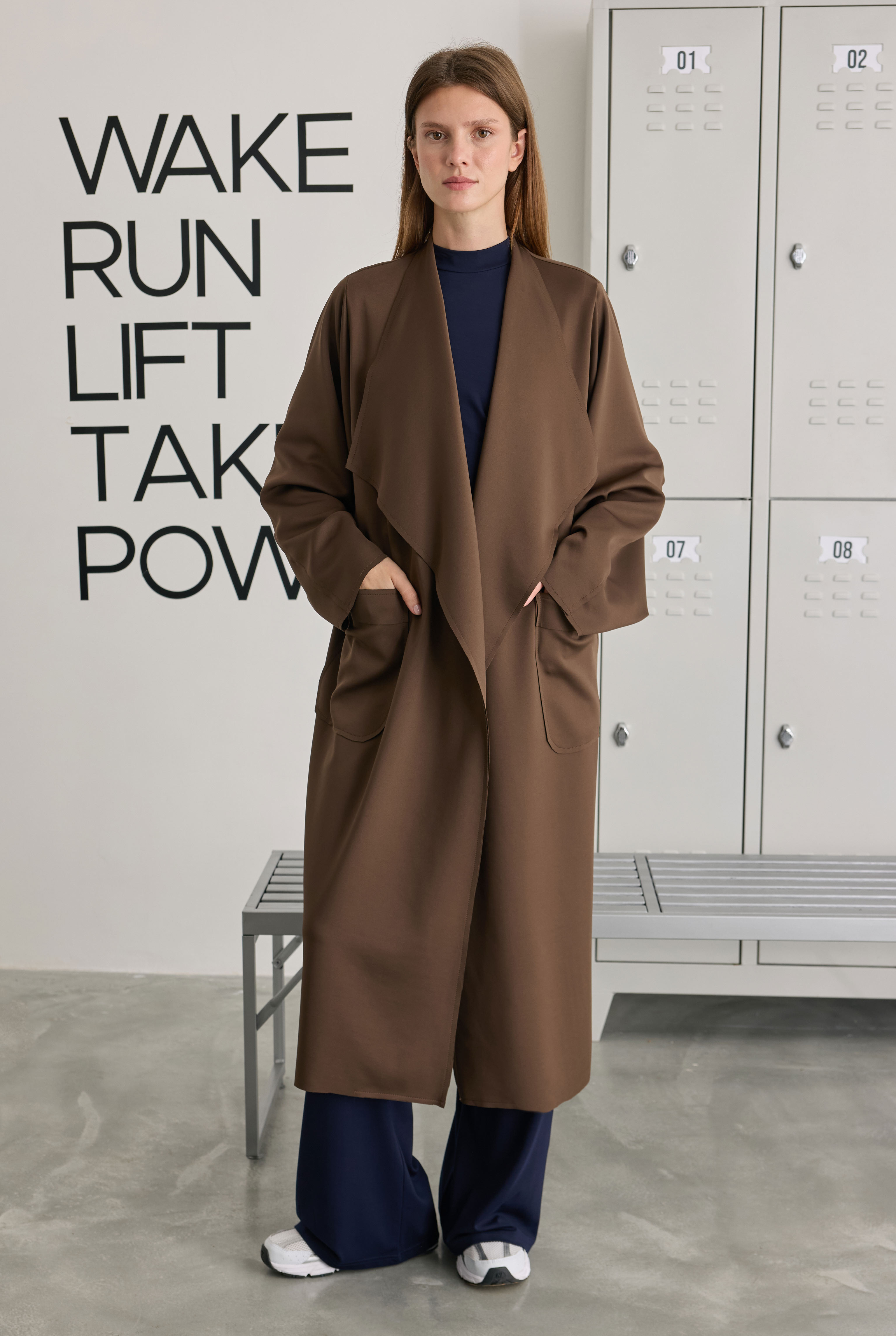 Scuba Long Jacket Dark Brown - 1