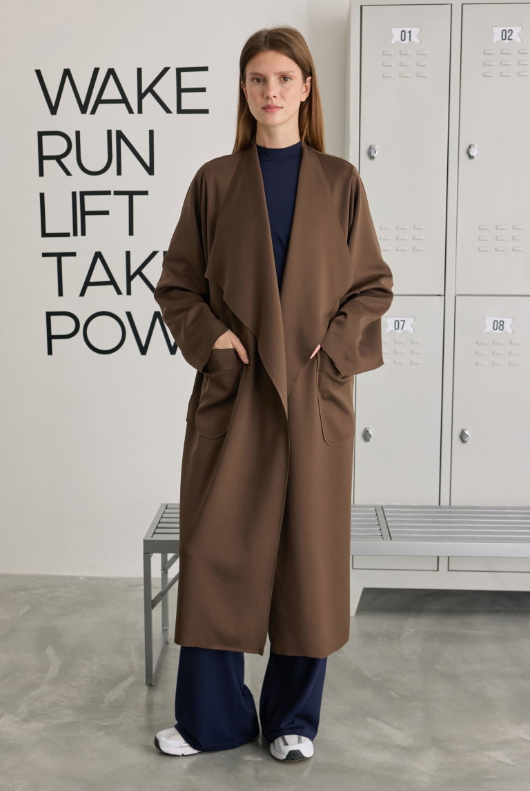 Scuba Long Jacket Dark Brown - HE-QA