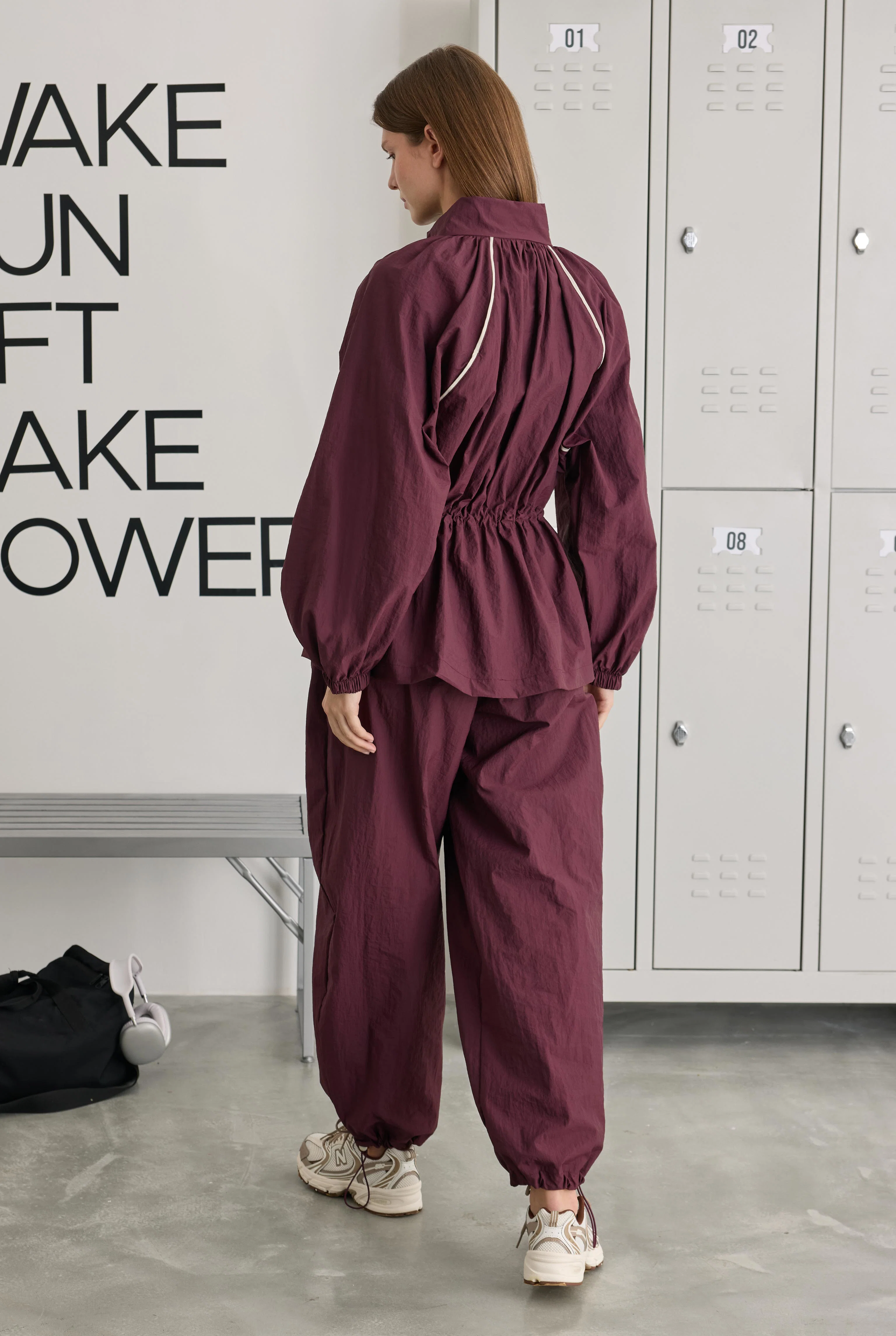 Raglan Sleeve Trouser Set Bordeaux - 4