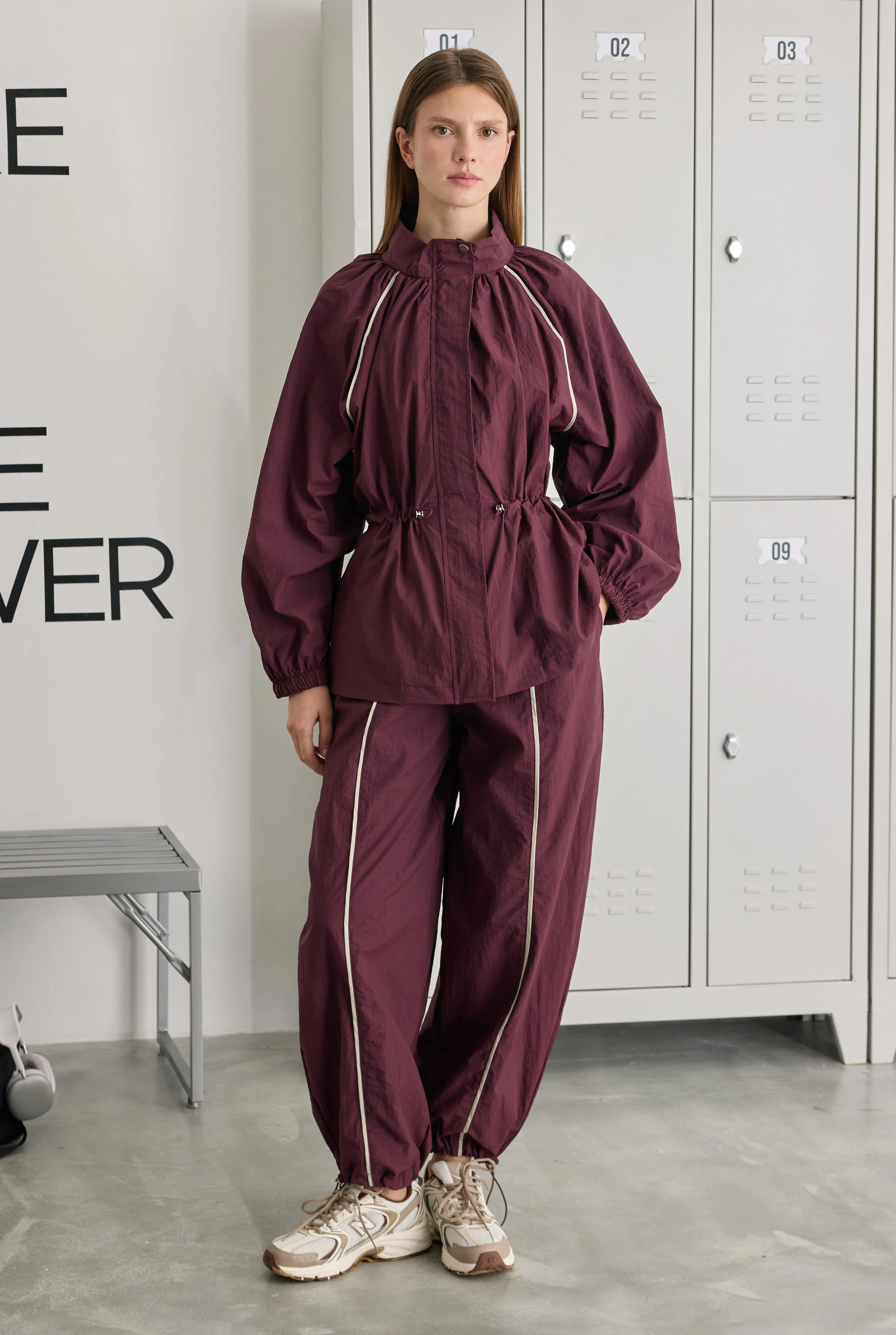 Raglan Sleeve Trouser Set Bordeaux - 1