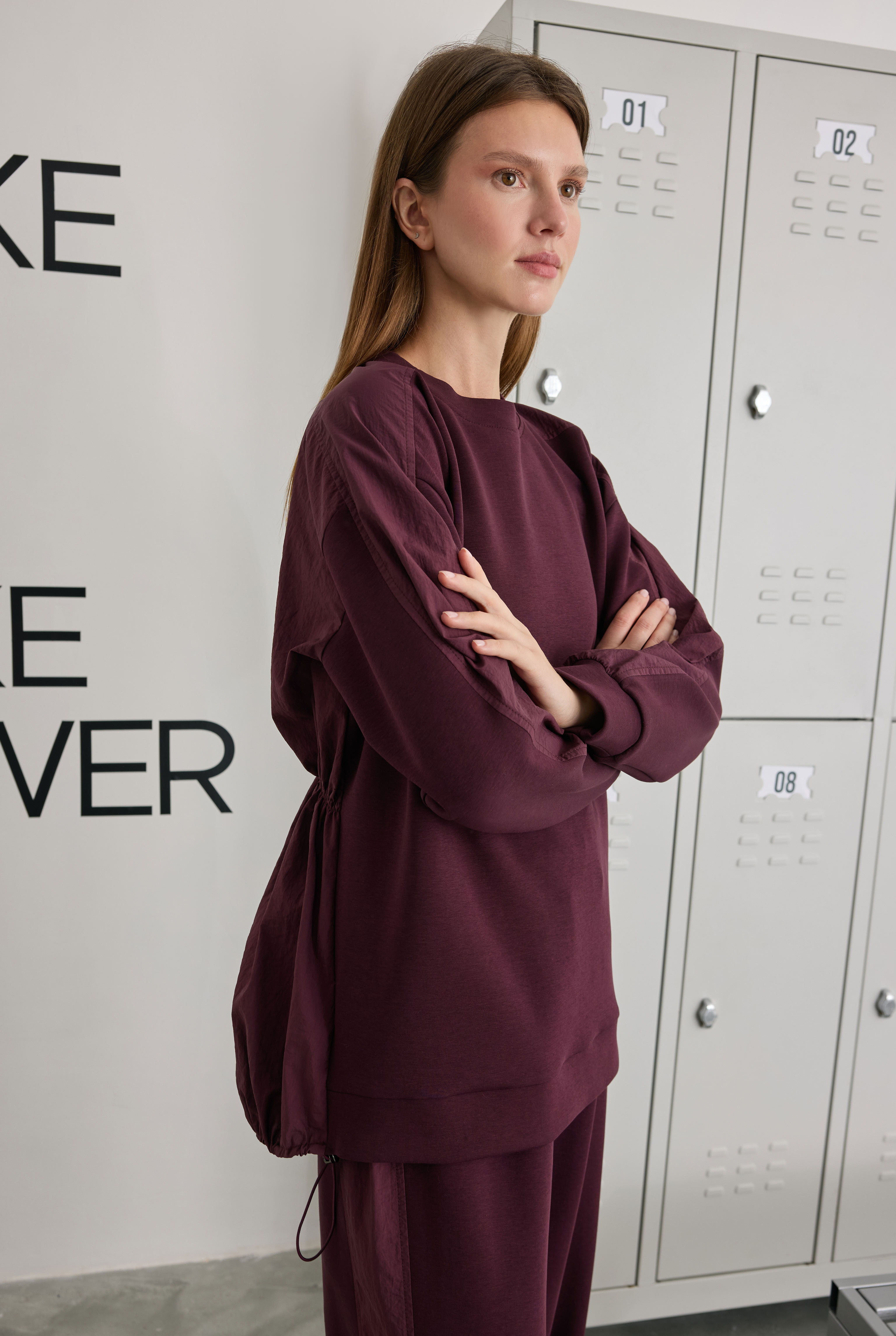 Teknik Kumaşlı Modal Takım Bordo - 3