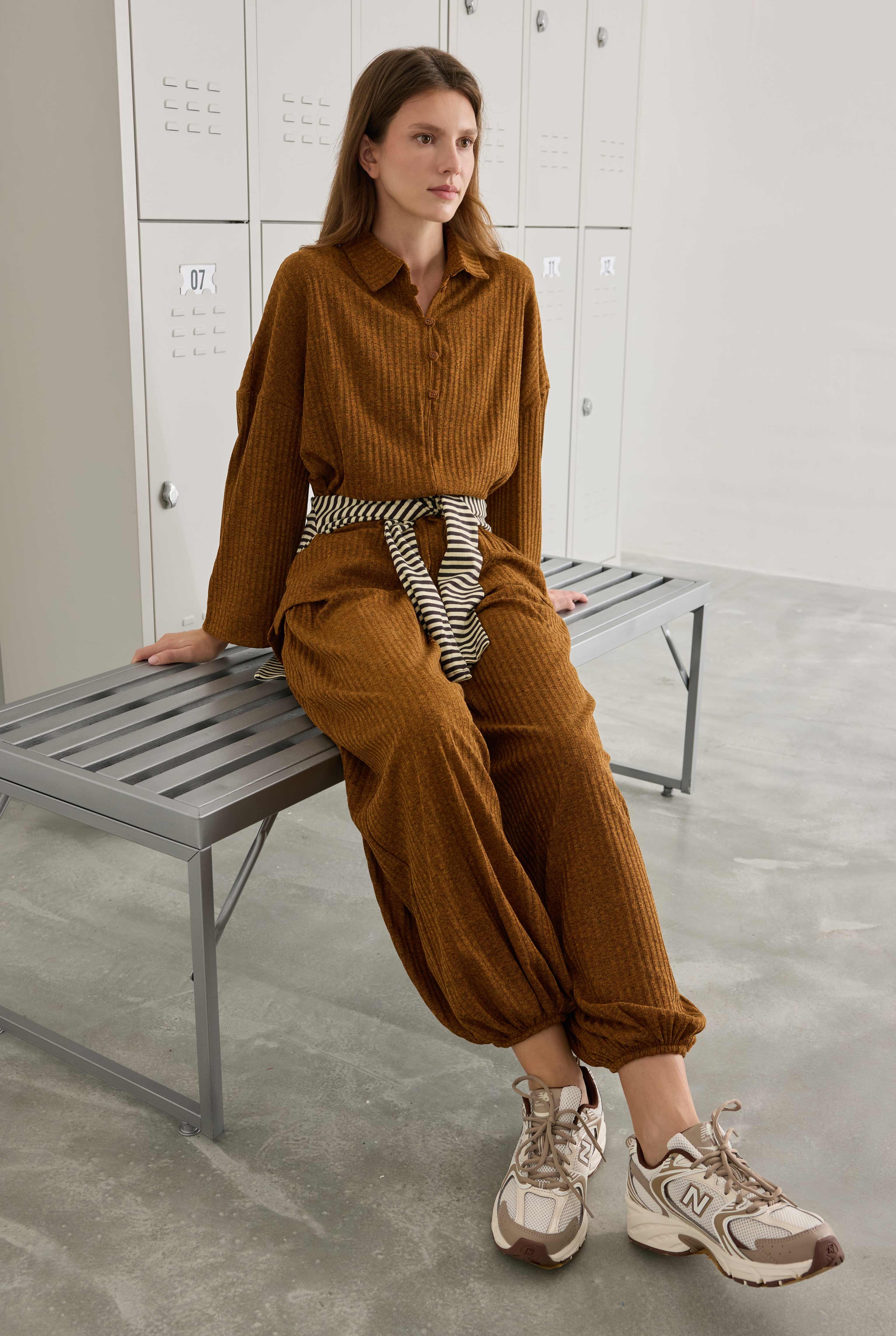 Fitilli Triko Takım Camel - 5