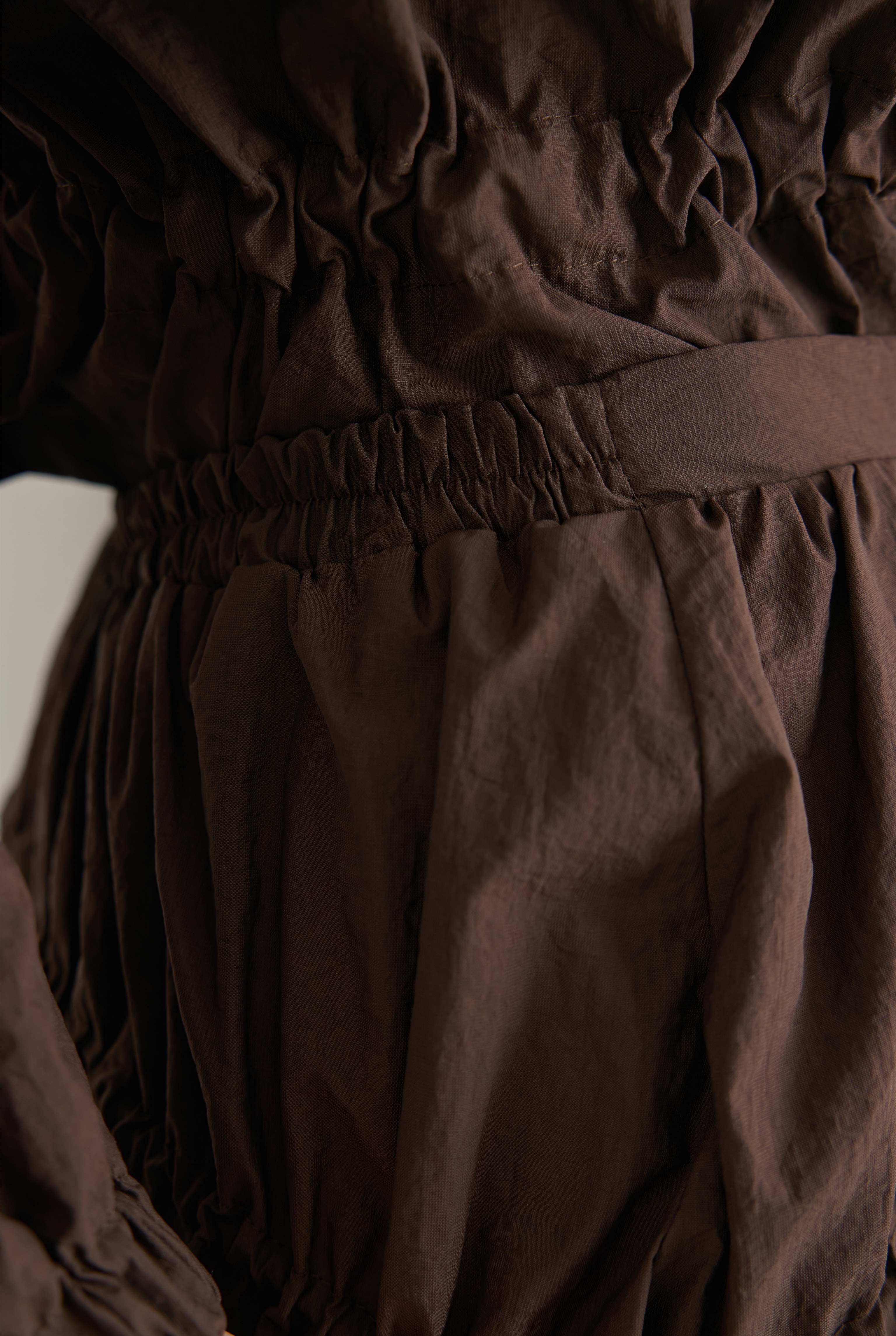 Ruched Balloon Skirt Brown - 4