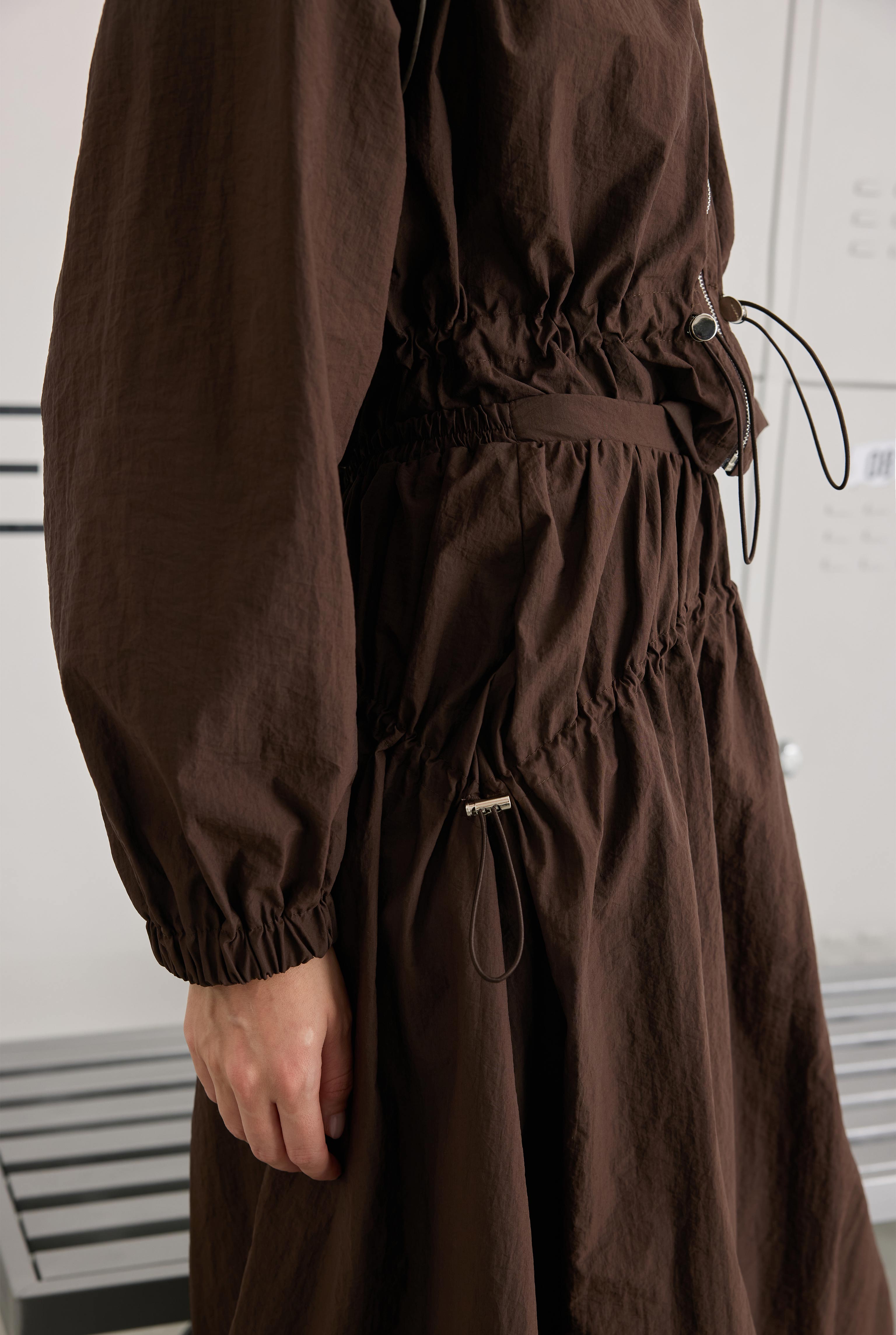 Ruched Balloon Skirt Brown - 5