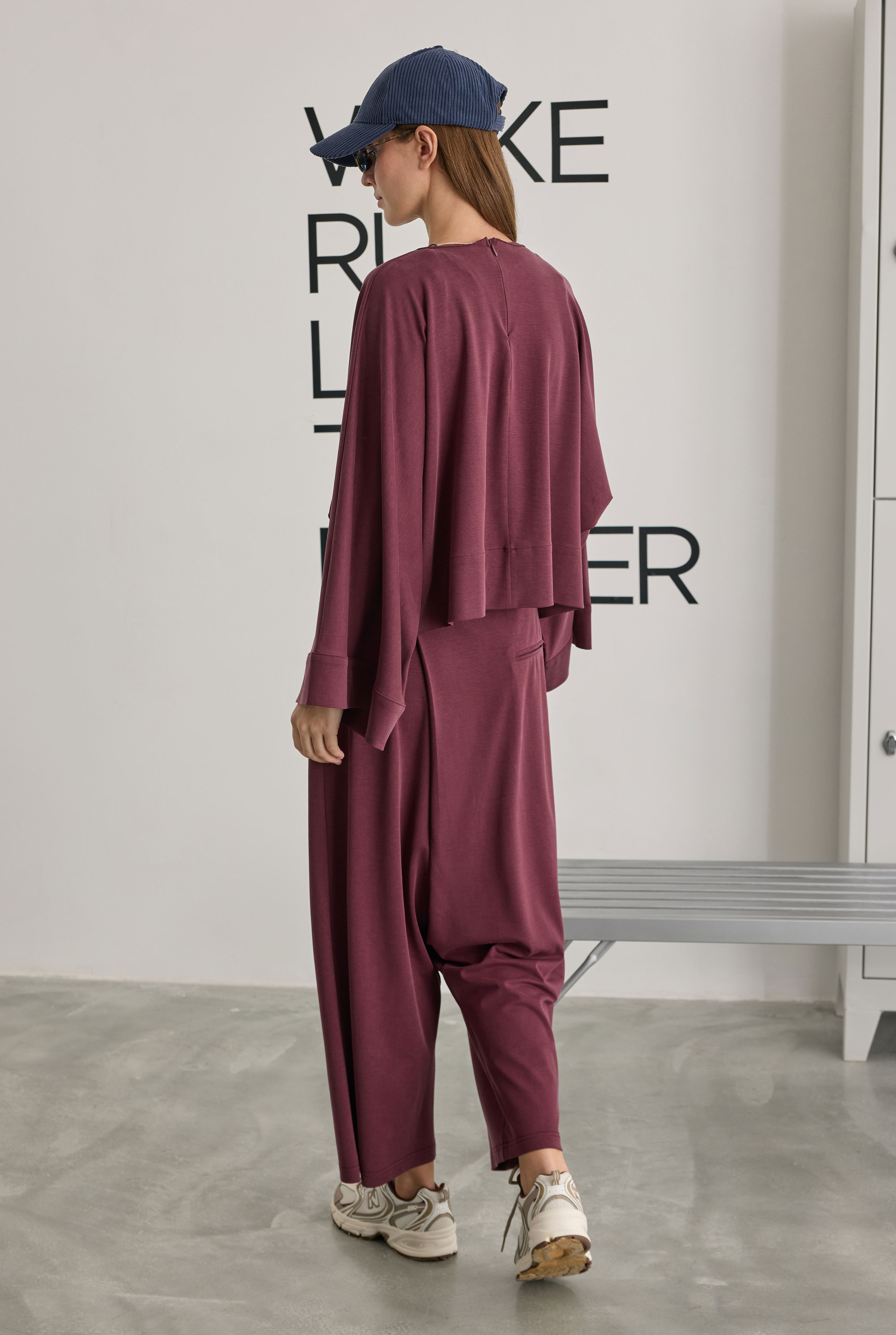 Lidya Şalvar Pantolon Bordo - 4