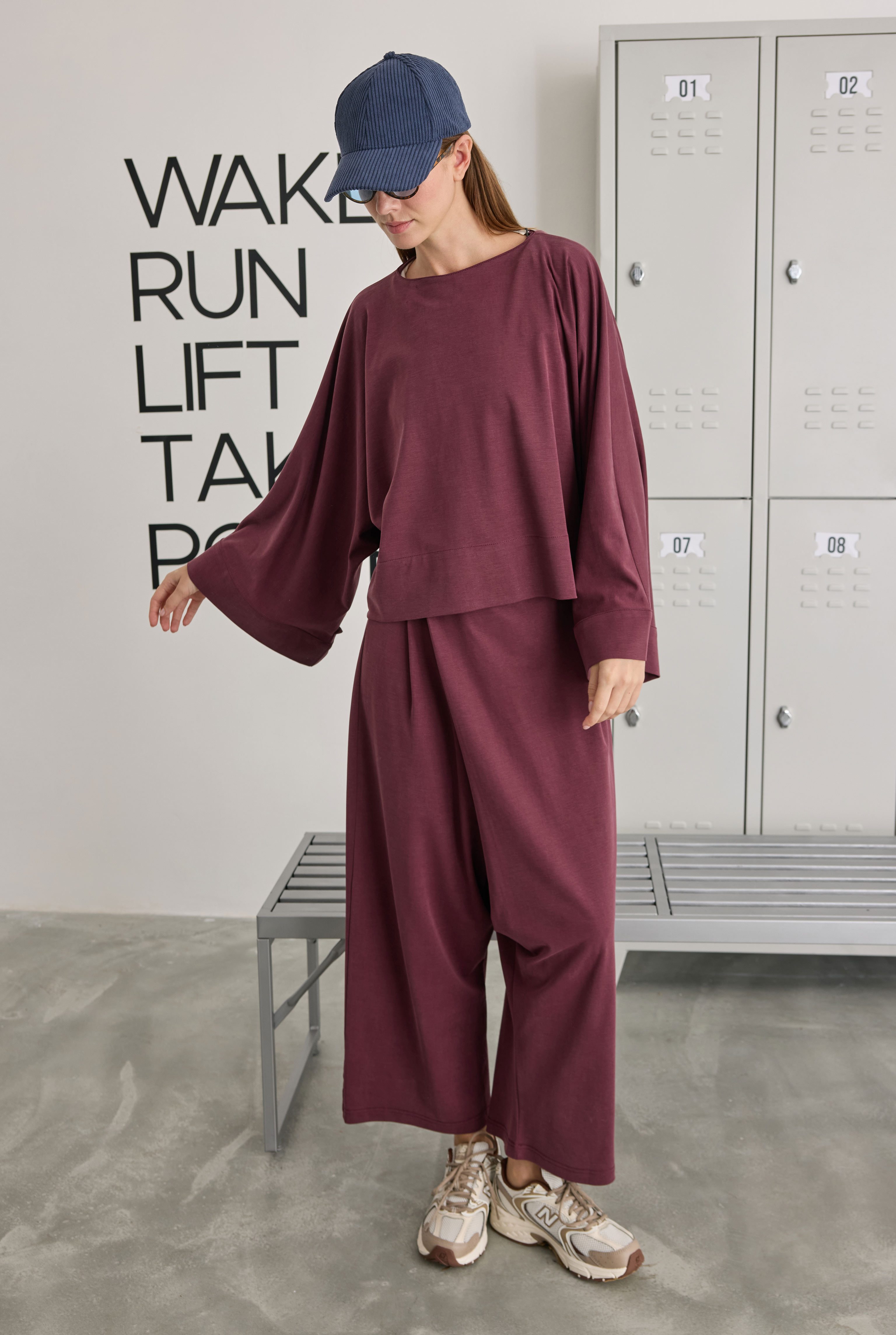 Lidya Şalvar Pantolon Bordo - 5