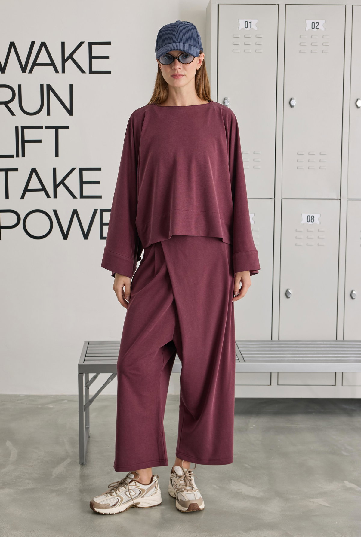 Lidya Şalvar Pantolon Bordo - HE-QA