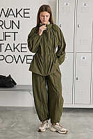 Technical Pants with Piping Detail Khaki 