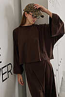 Lidya Batwing Sweatshirt Dark Brown 