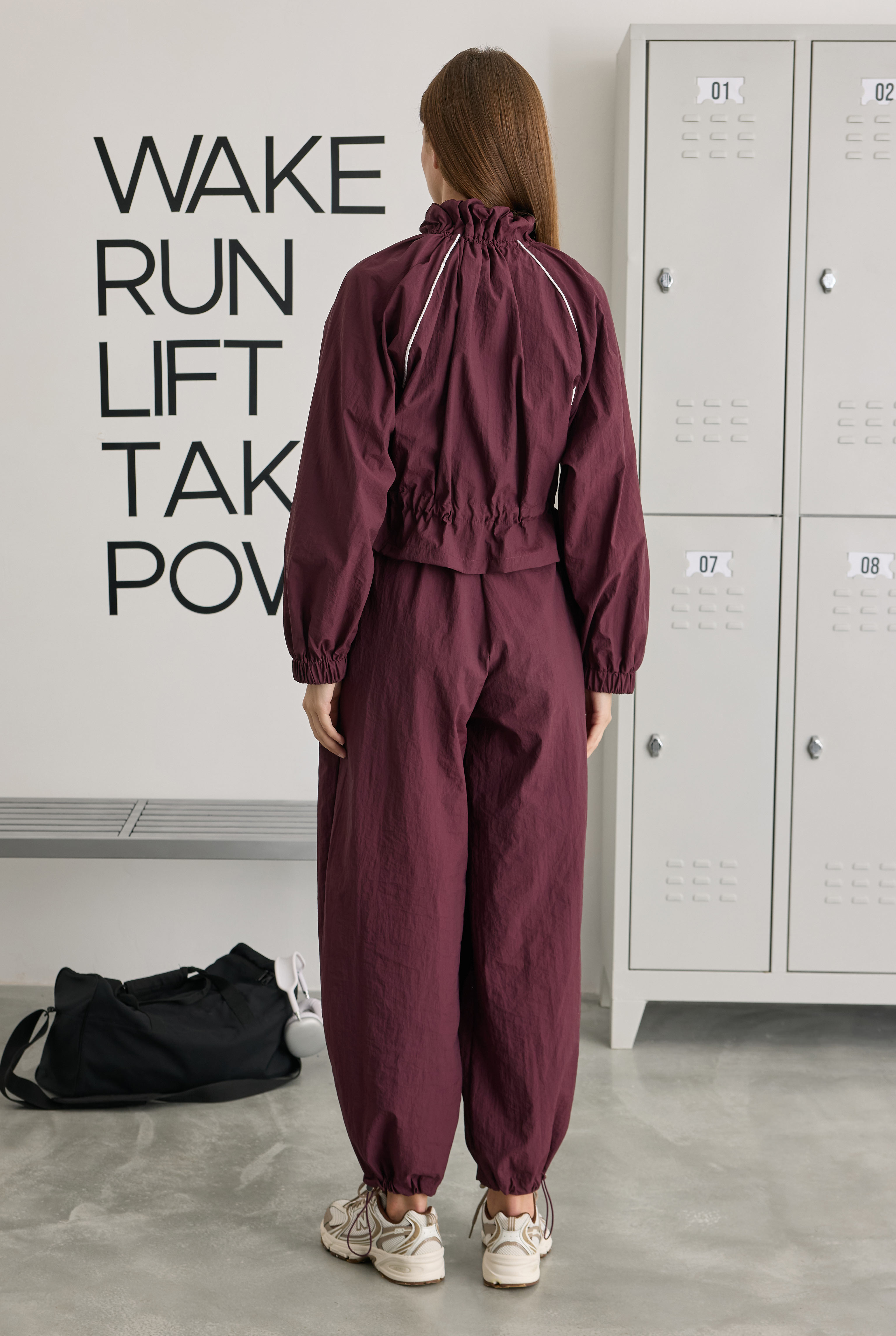 Ruched Neck Jacket Bordeaux - 5