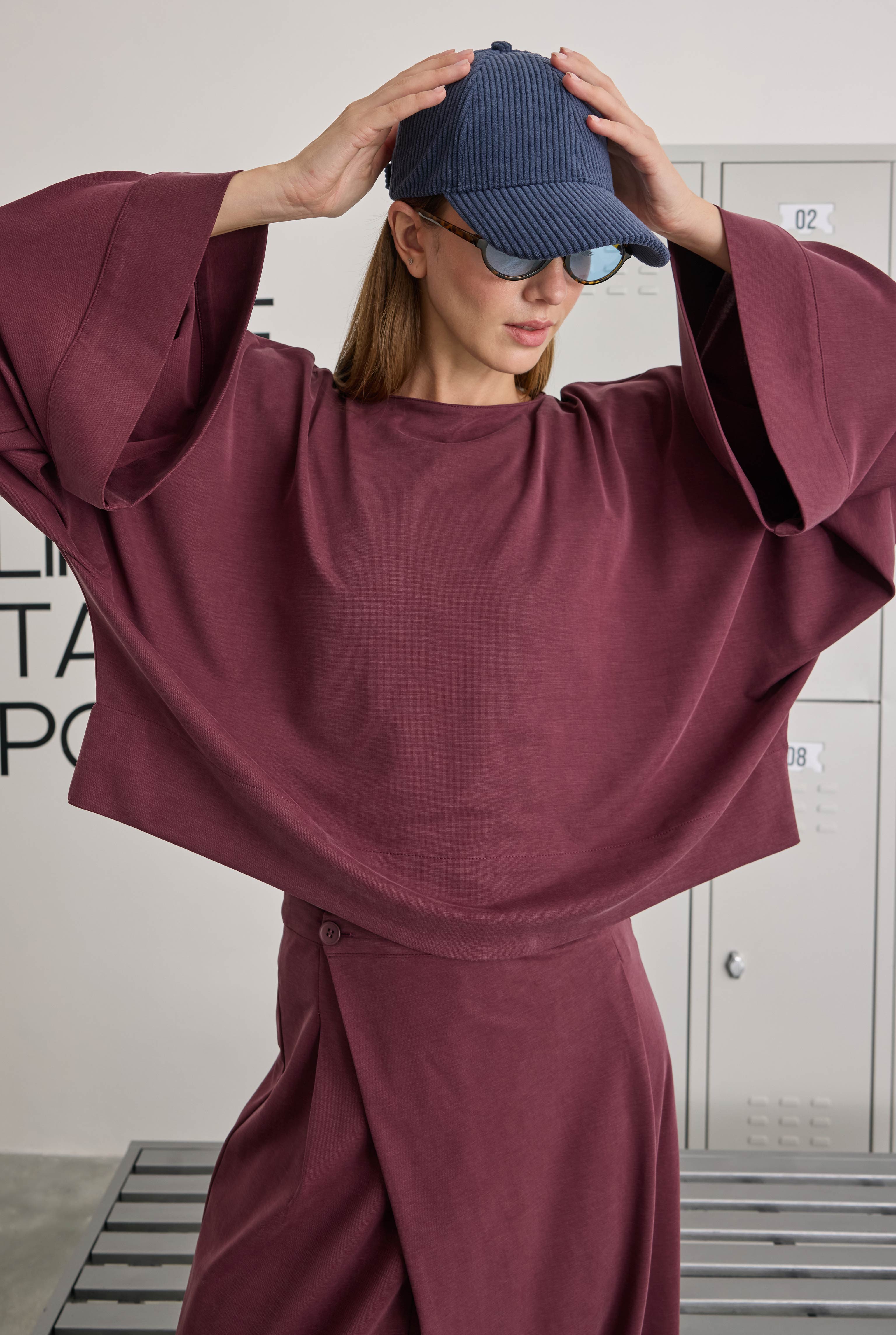 Yarasa Kol Lidya Sweat Bordo - 4
