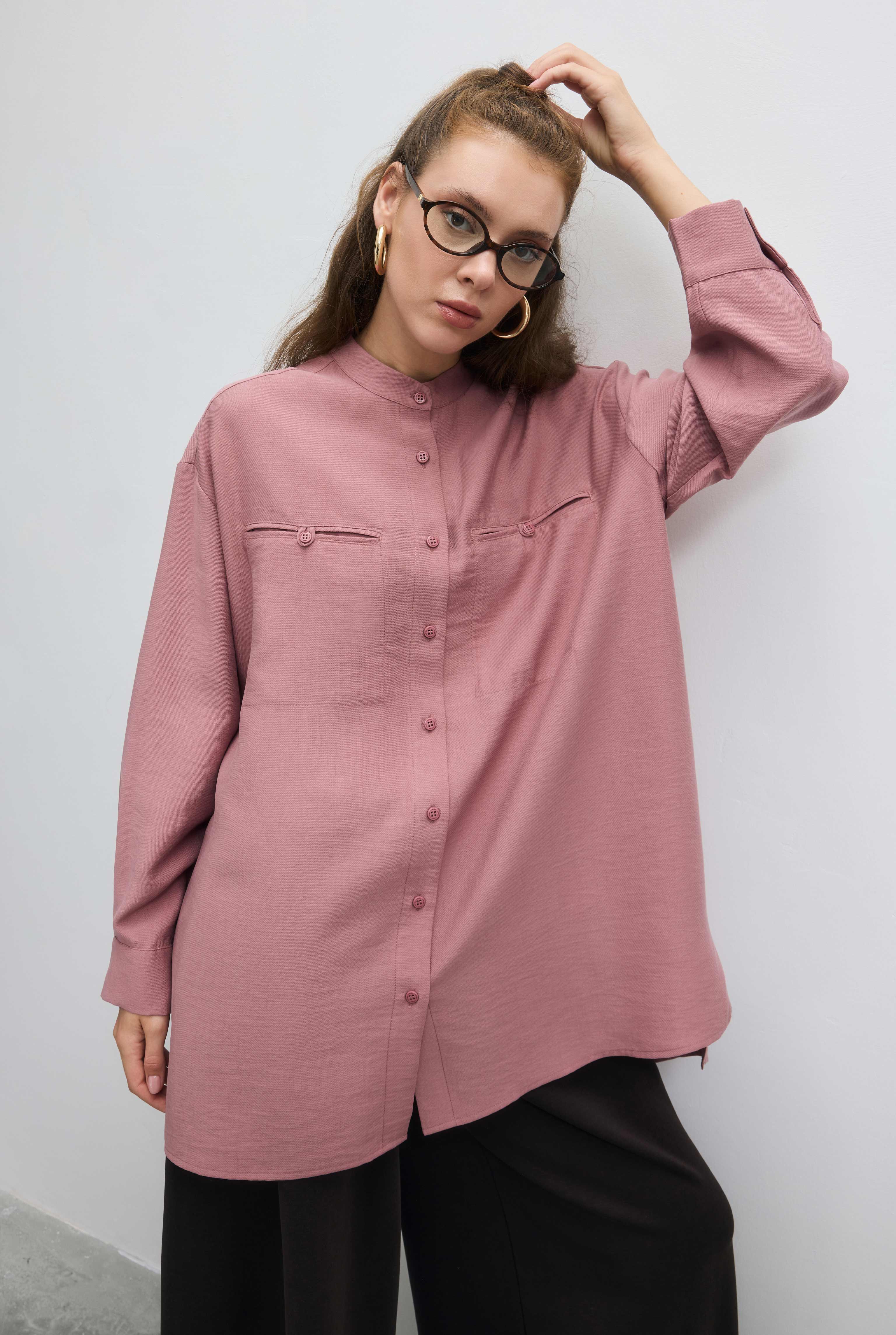 Double Welt Pocket Shirt Old Rose - 5