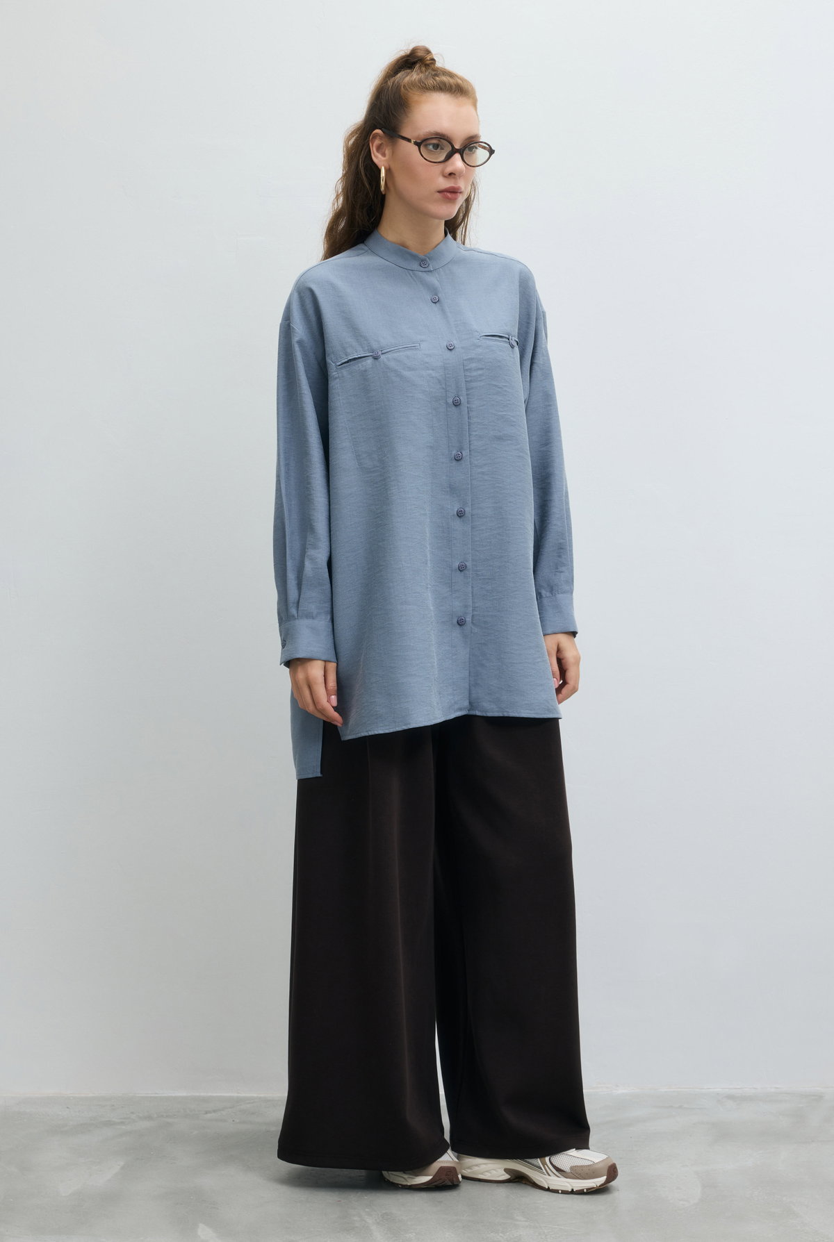 Double Welt Pocket Shirt Lavender Blue - HE-QA