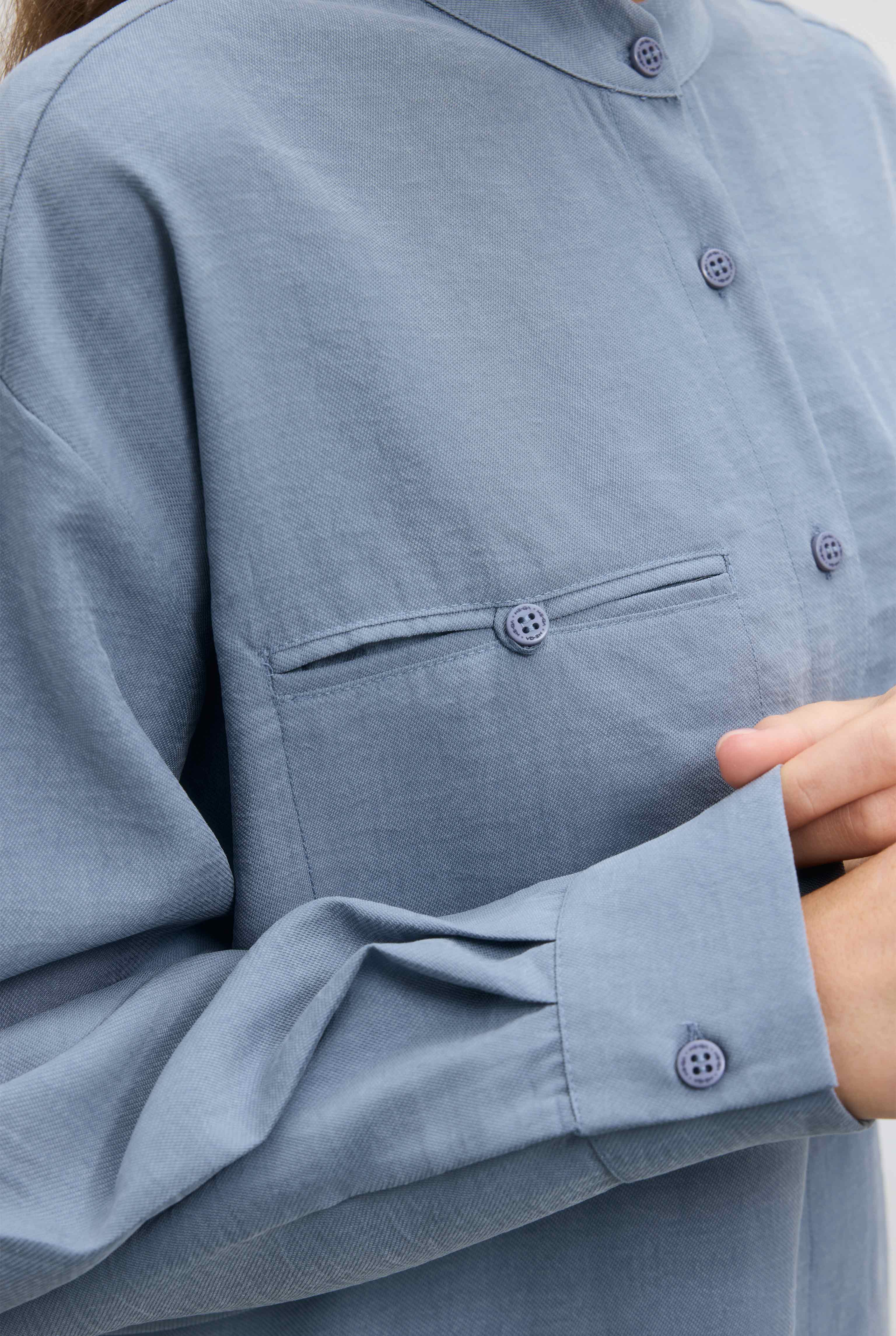 Double Welt Pocket Shirt Lavender Blue - 5