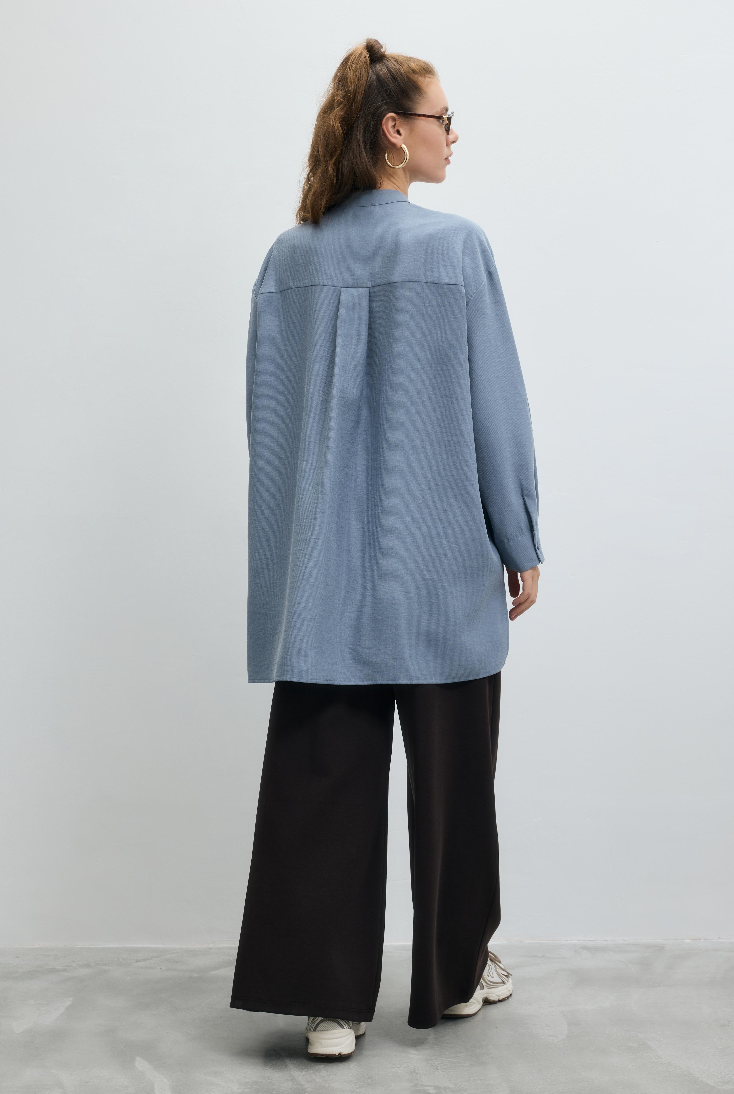 Double Welt Pocket Shirt Lavender Blue - 3