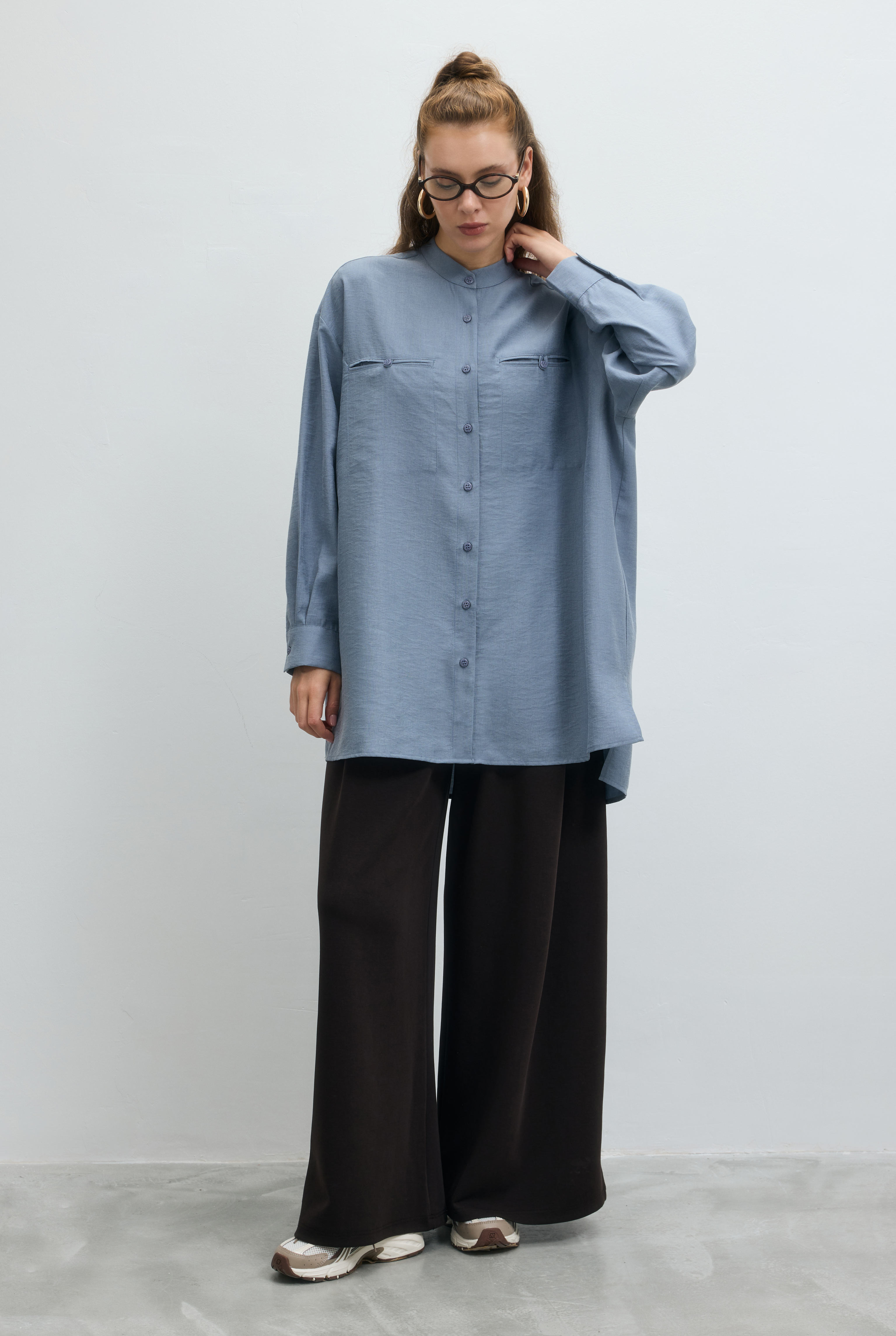 Double Welt Pocket Shirt Lavender Blue - 2