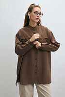 Double Welt Pocket Shirt Brown 